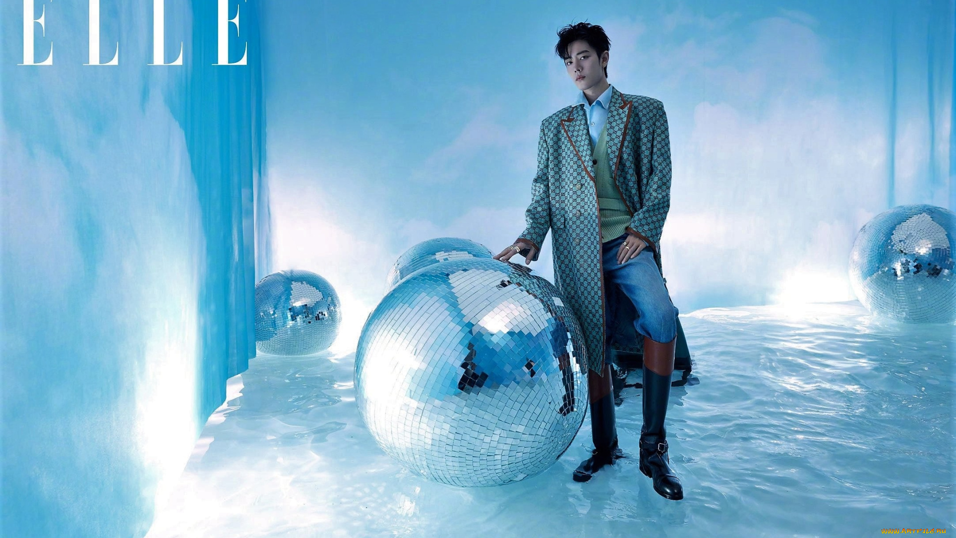 мужчины, xiao, zhan, пальто, сапоги, шары, лед