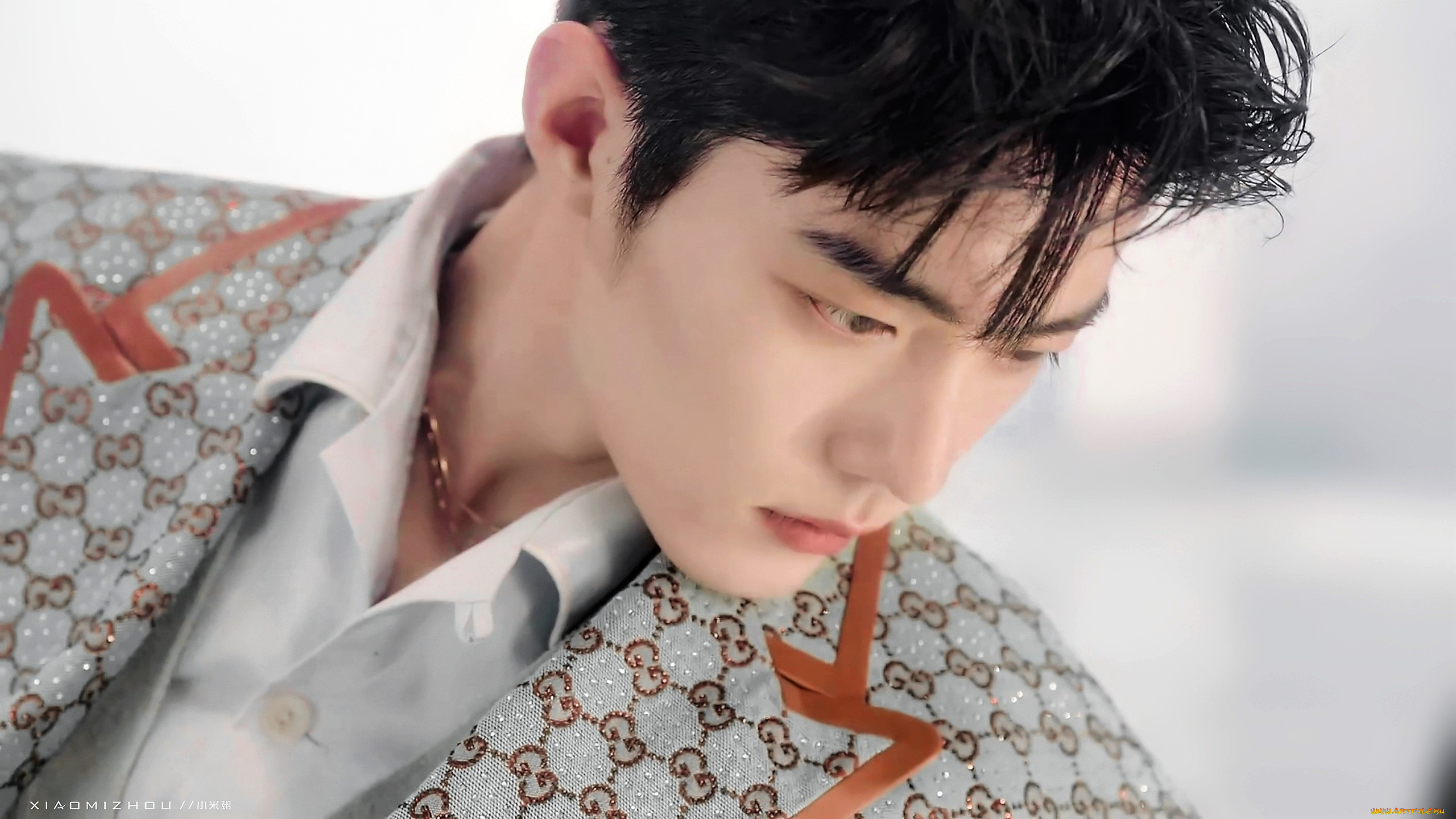 мужчины, xiao, zhan, лицо, пиджак