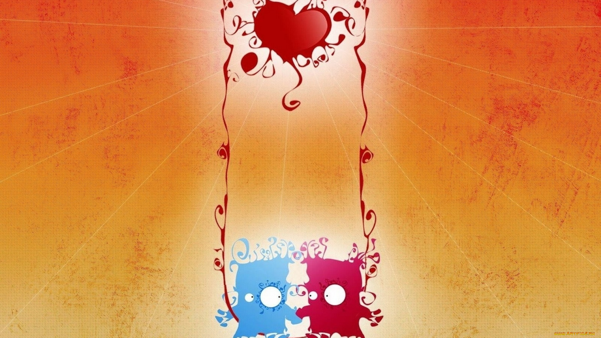 векторная, графика, сердечки, , hearts, сердечко, лучи, качели, фигурки