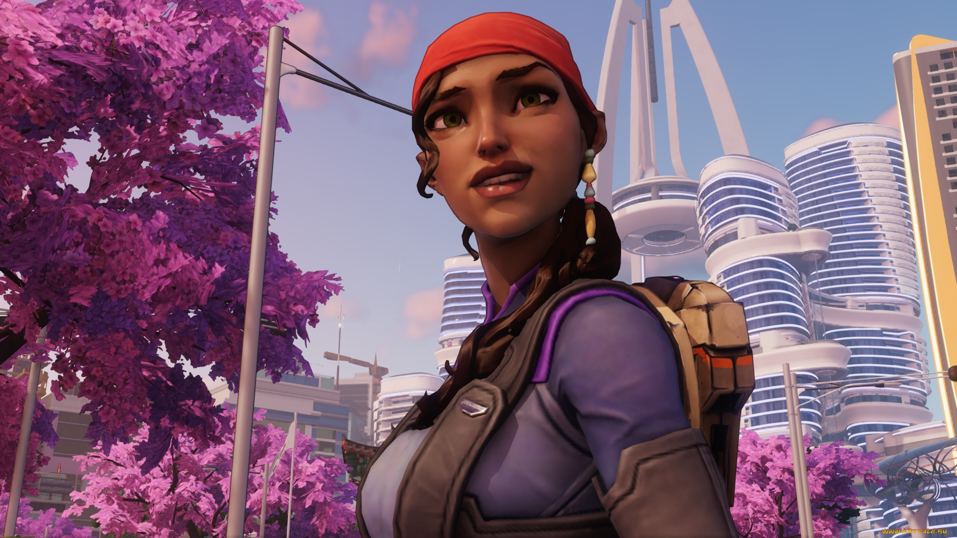 видео, игры, agents, of, mayhem, девушка, рюкзак, город