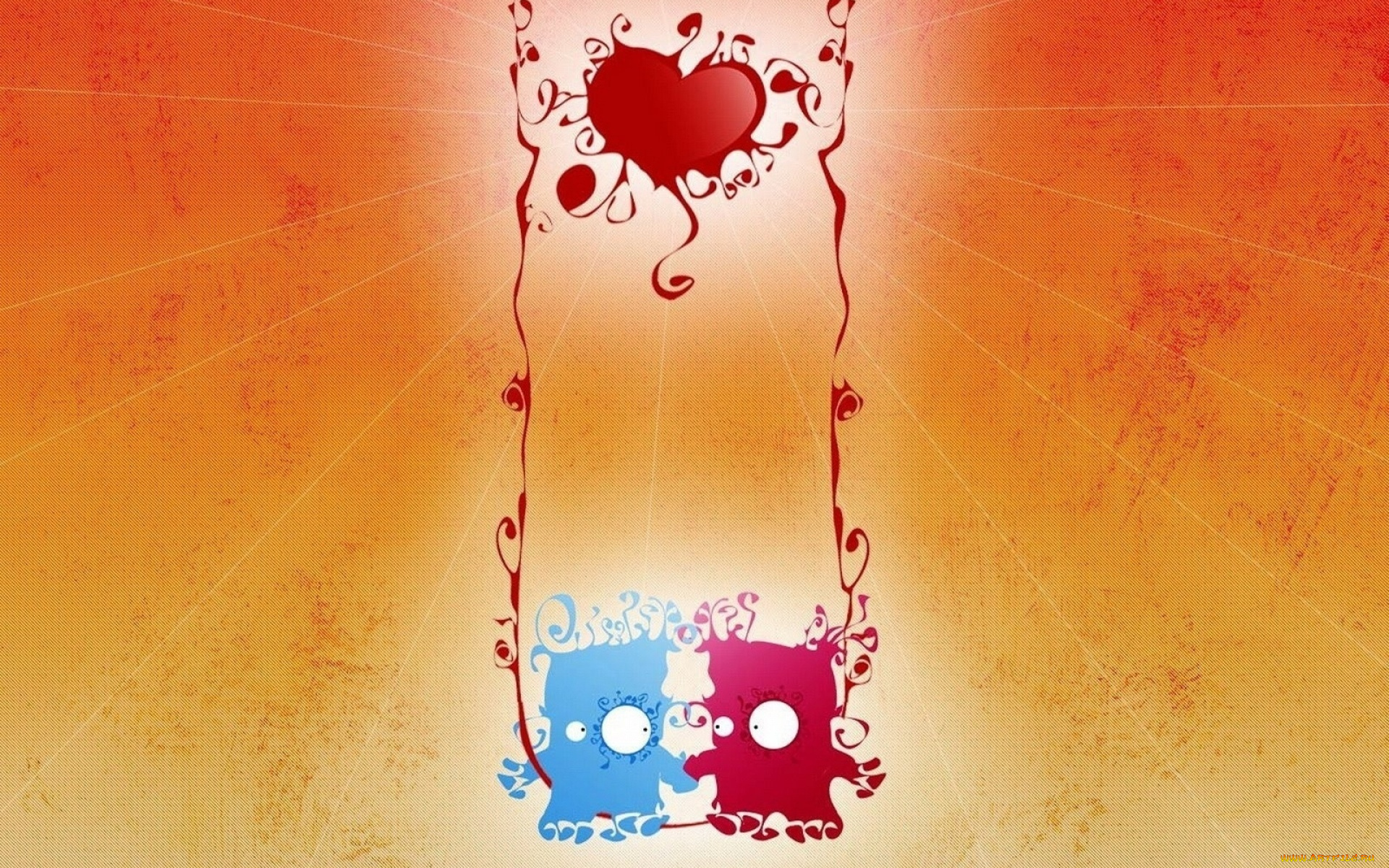 векторная, графика, сердечки, , hearts, сердечко, лучи, качели, фигурки