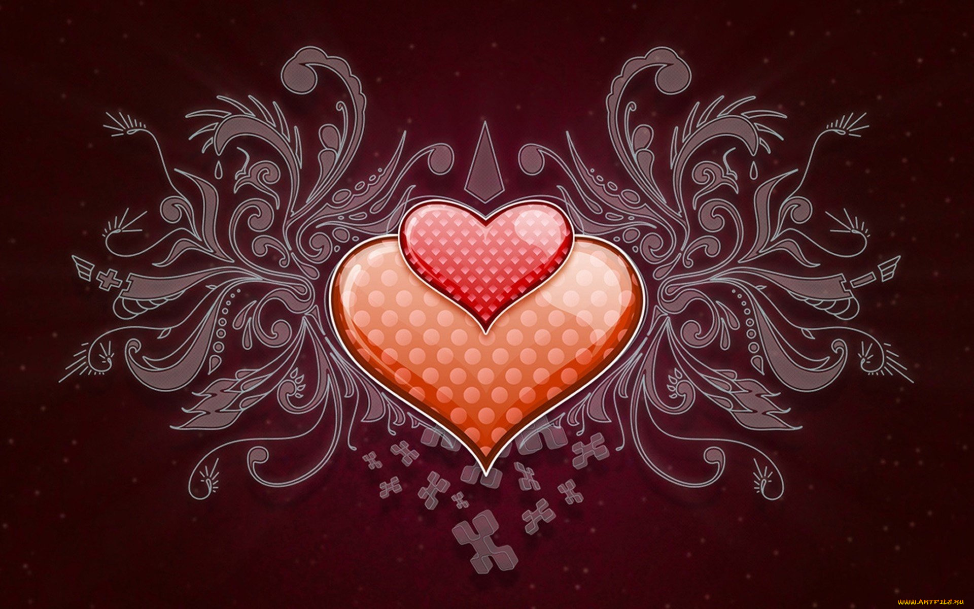 векторная, графика, сердечки, , hearts, сердечки, орнамент