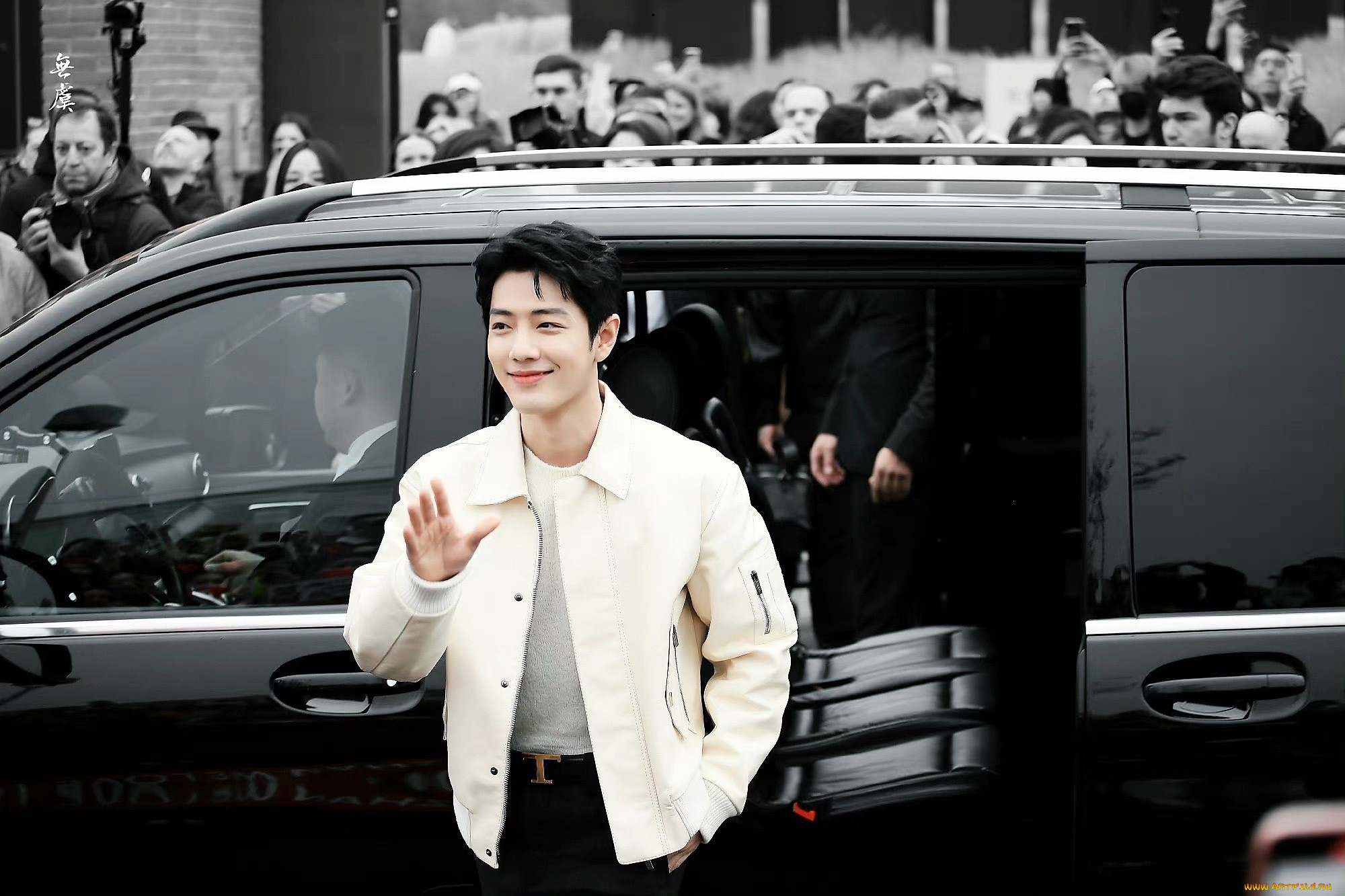 разное, знаменитости, сяо, чжань, люди, жест, машина