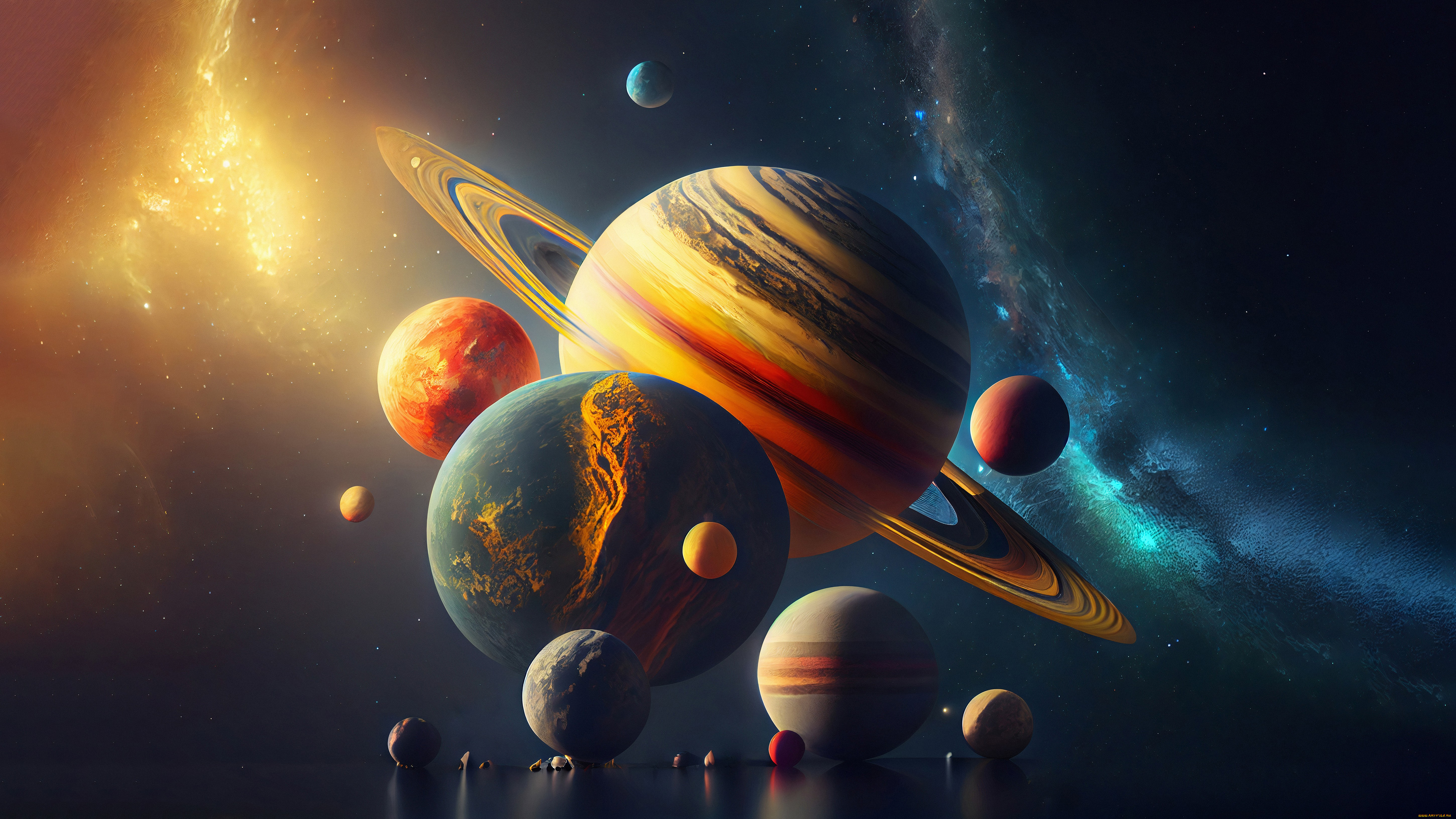 космос, арт, планеты