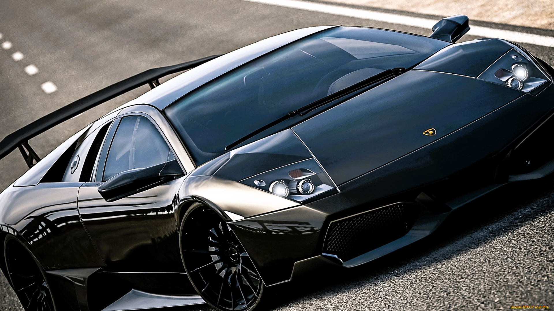 автомобили, lamborghini, черный, дорога