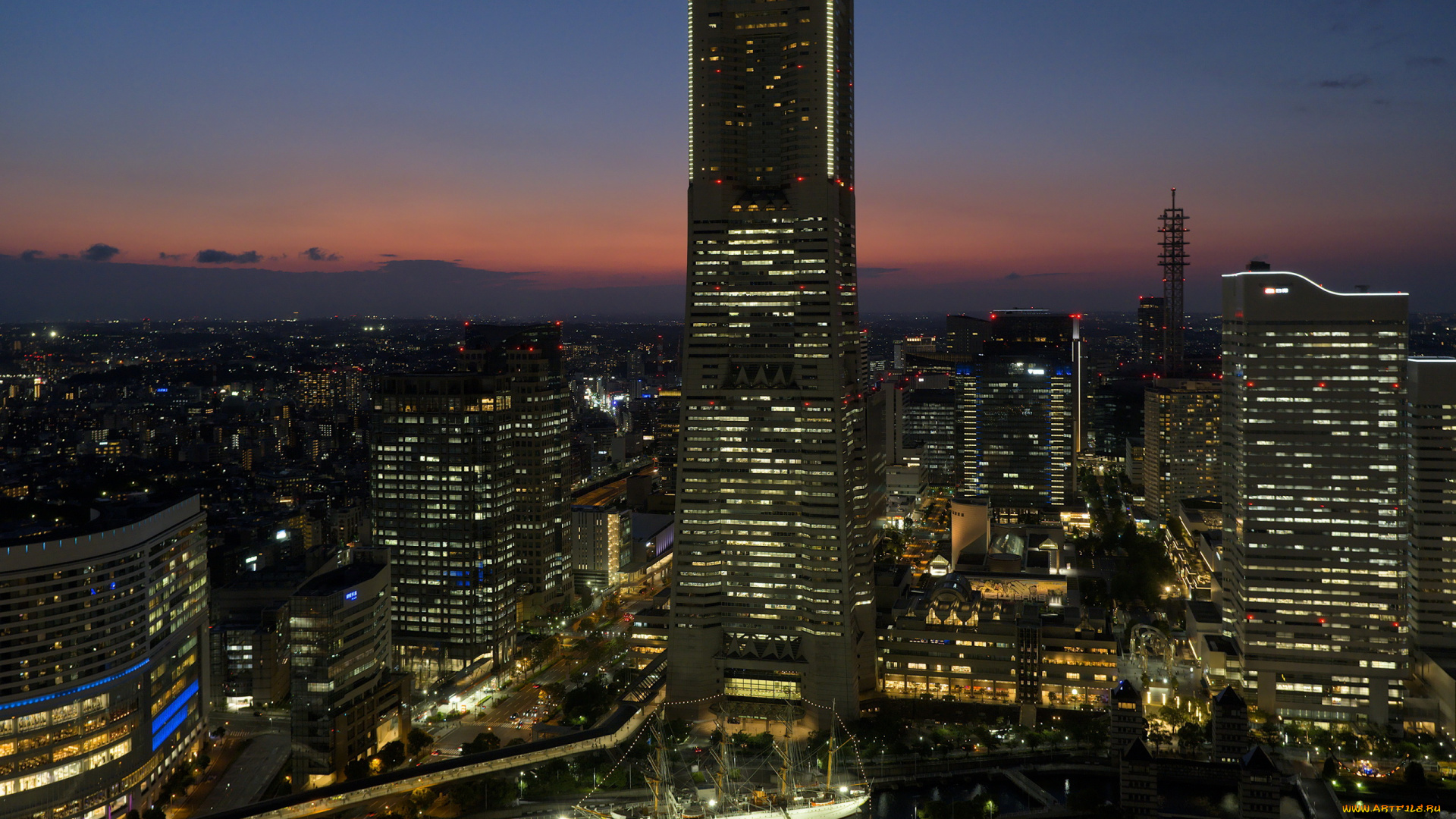 landmark, tower, города, йокогама, , япония, landmark, tower