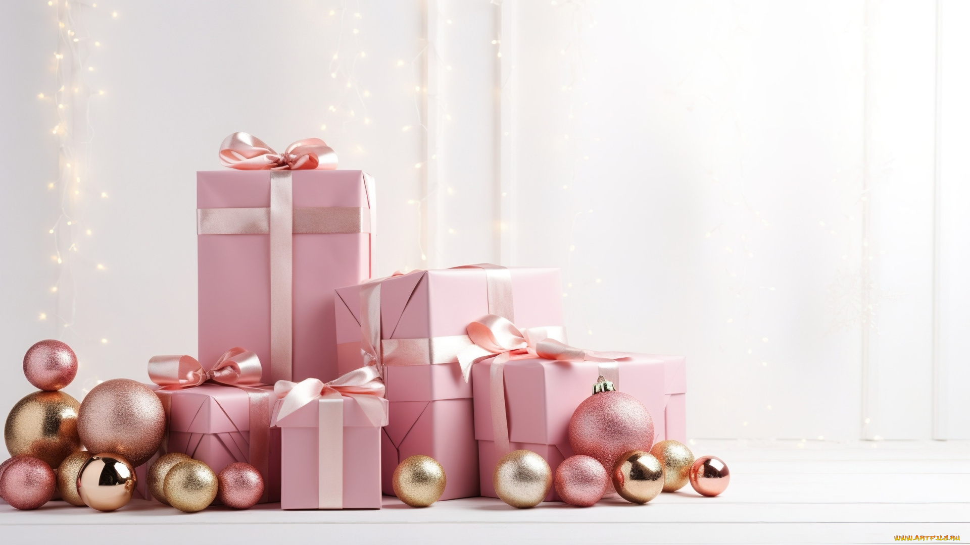 праздничные, подарки, и, коробочки, шарики, подарки, ленты, банты