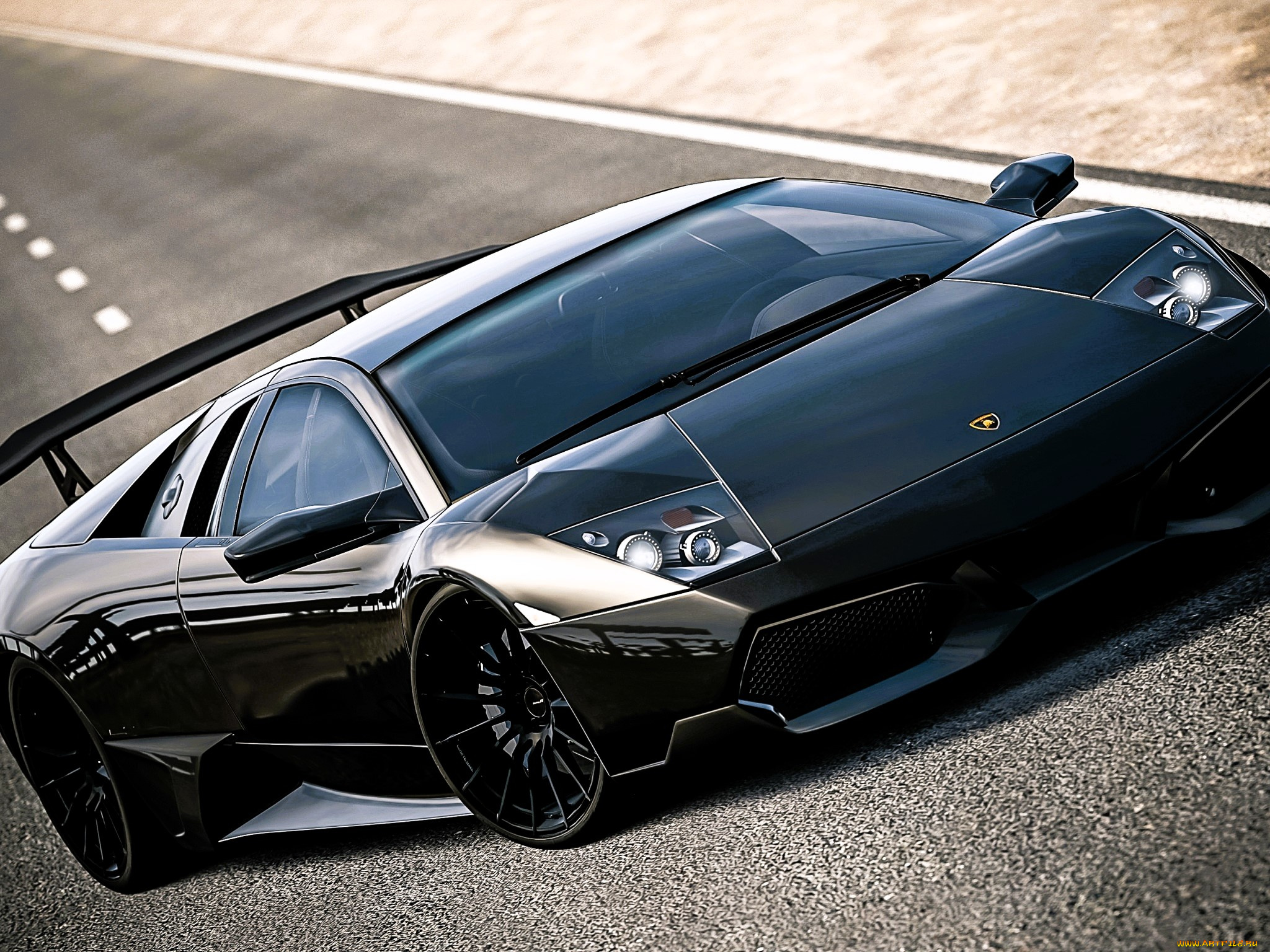автомобили, lamborghini, черный, дорога