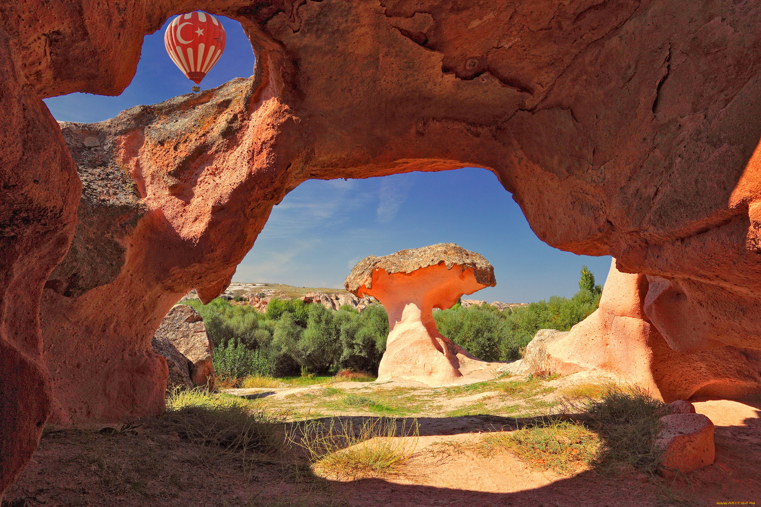 авиация, воздушные, шары, дирижабли, воздушный, шар, горы