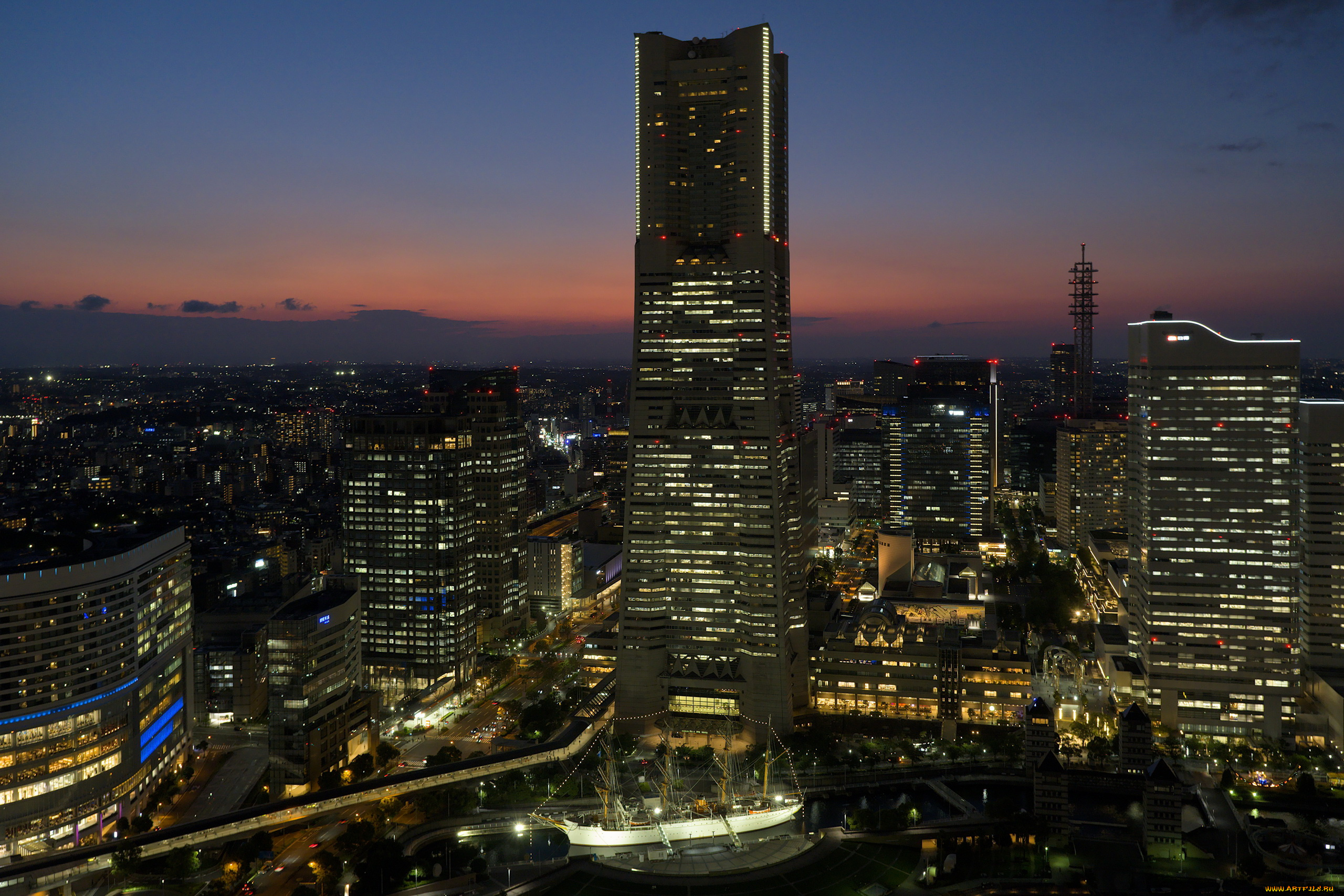 landmark, tower, города, йокогама, , япония, landmark, tower