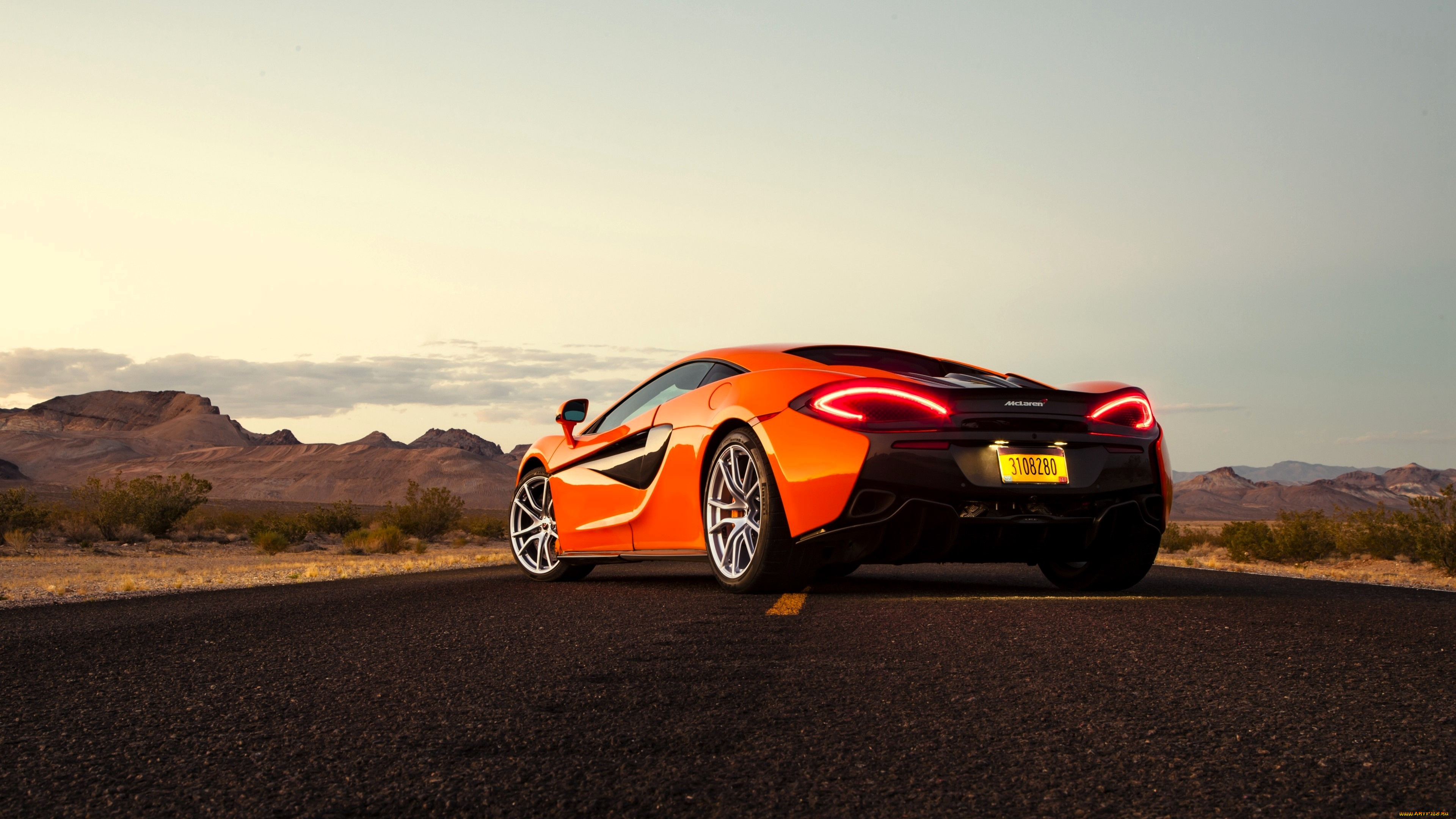mclaren, 570s, автомобили, mclaren, оранжевый, дорога, горы