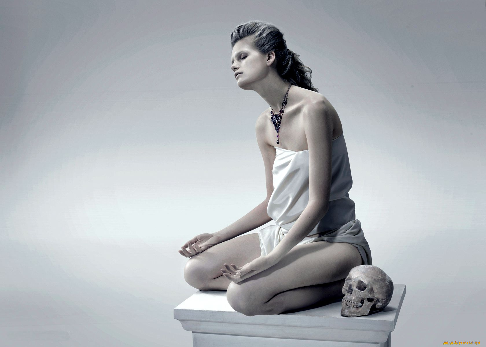 -Unsort, Креатив, девушки, unsort, креатив, медитация, череп, колье