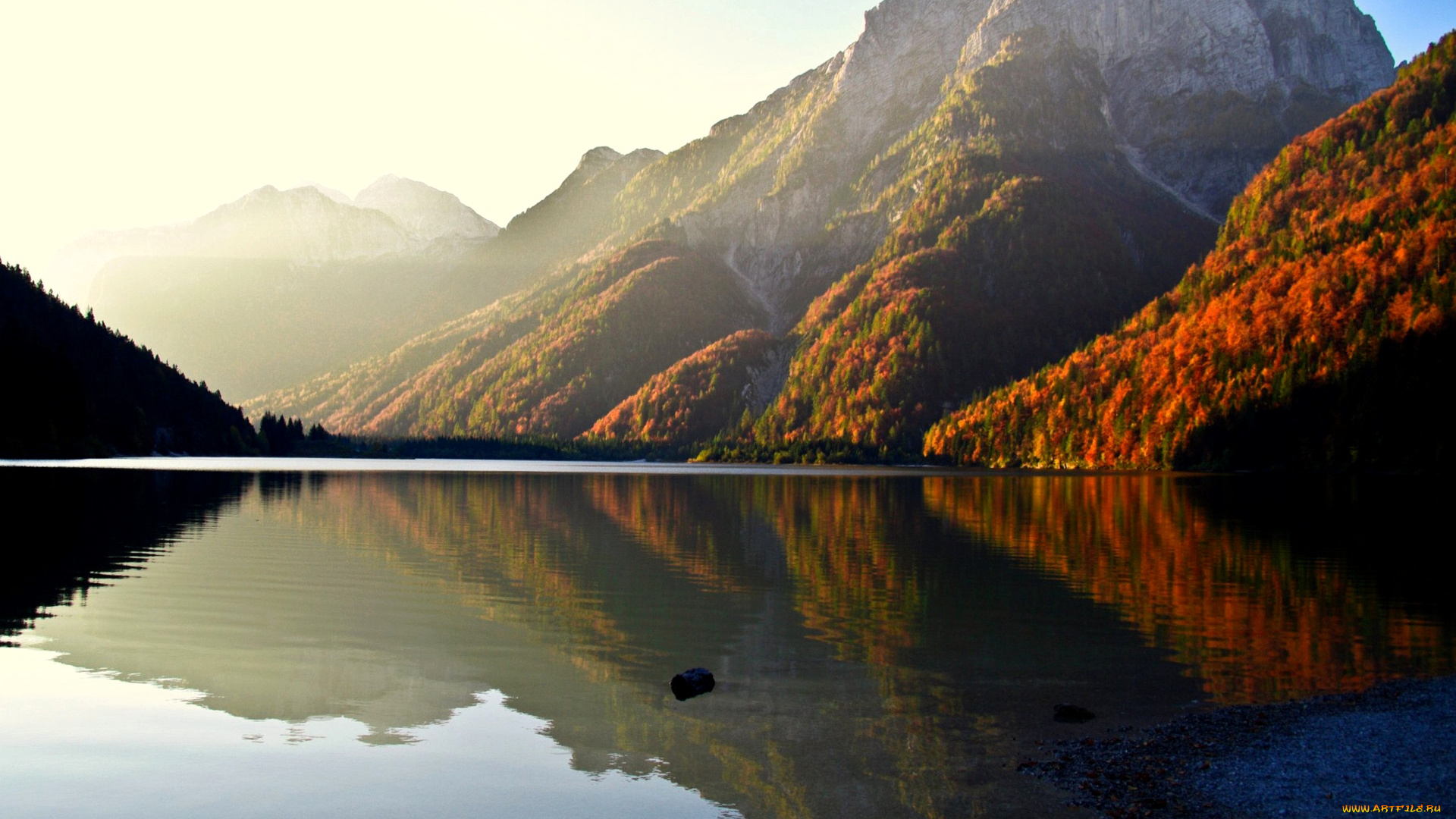 autumn, reflection, природа, реки, озера, горы, озеро, осень