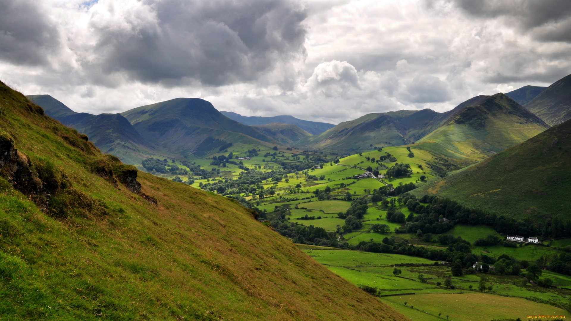 природа, горы, england, cumbria, the, lake, uk, district, national, park