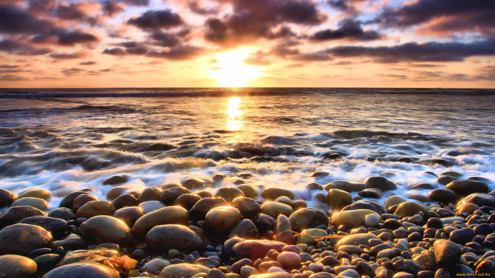 природа, восходы, закаты, солнце, камни, море