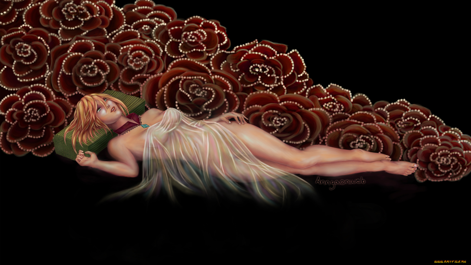 рисованные, люди, девушка