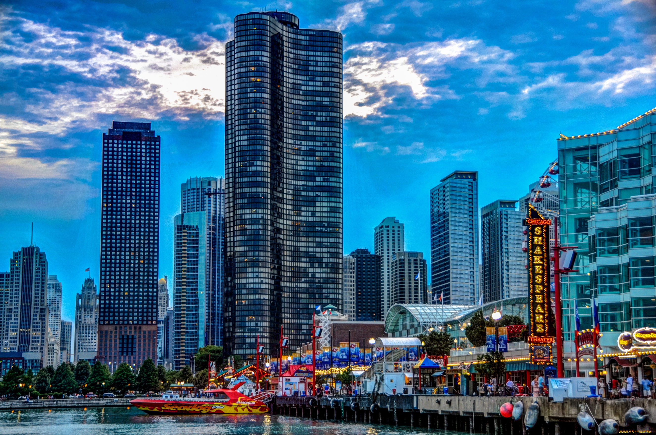 города, Чикаго, сша, небоскребы