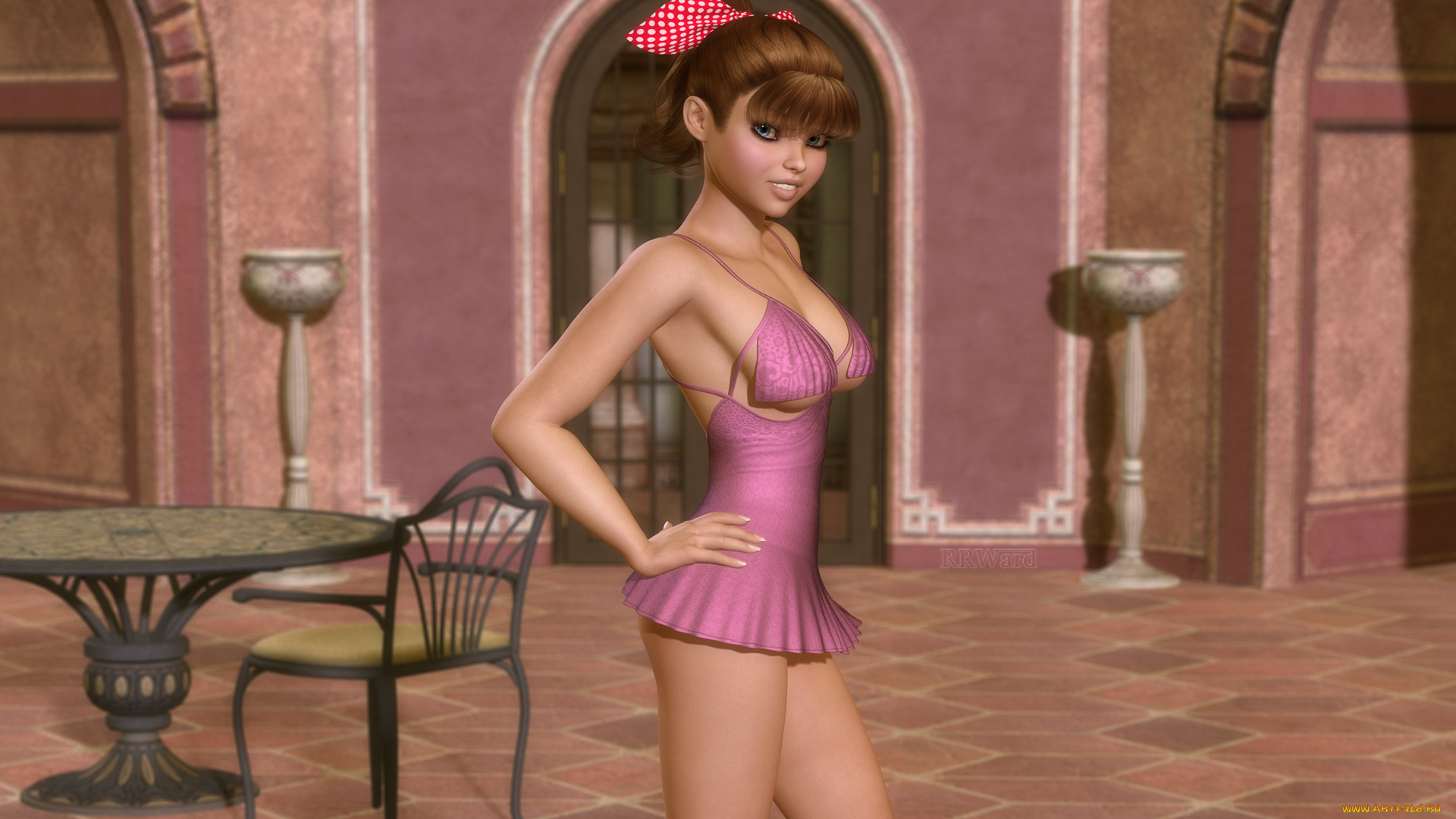 3д, графика, people, , люди, улыбка, взгляд, девушка