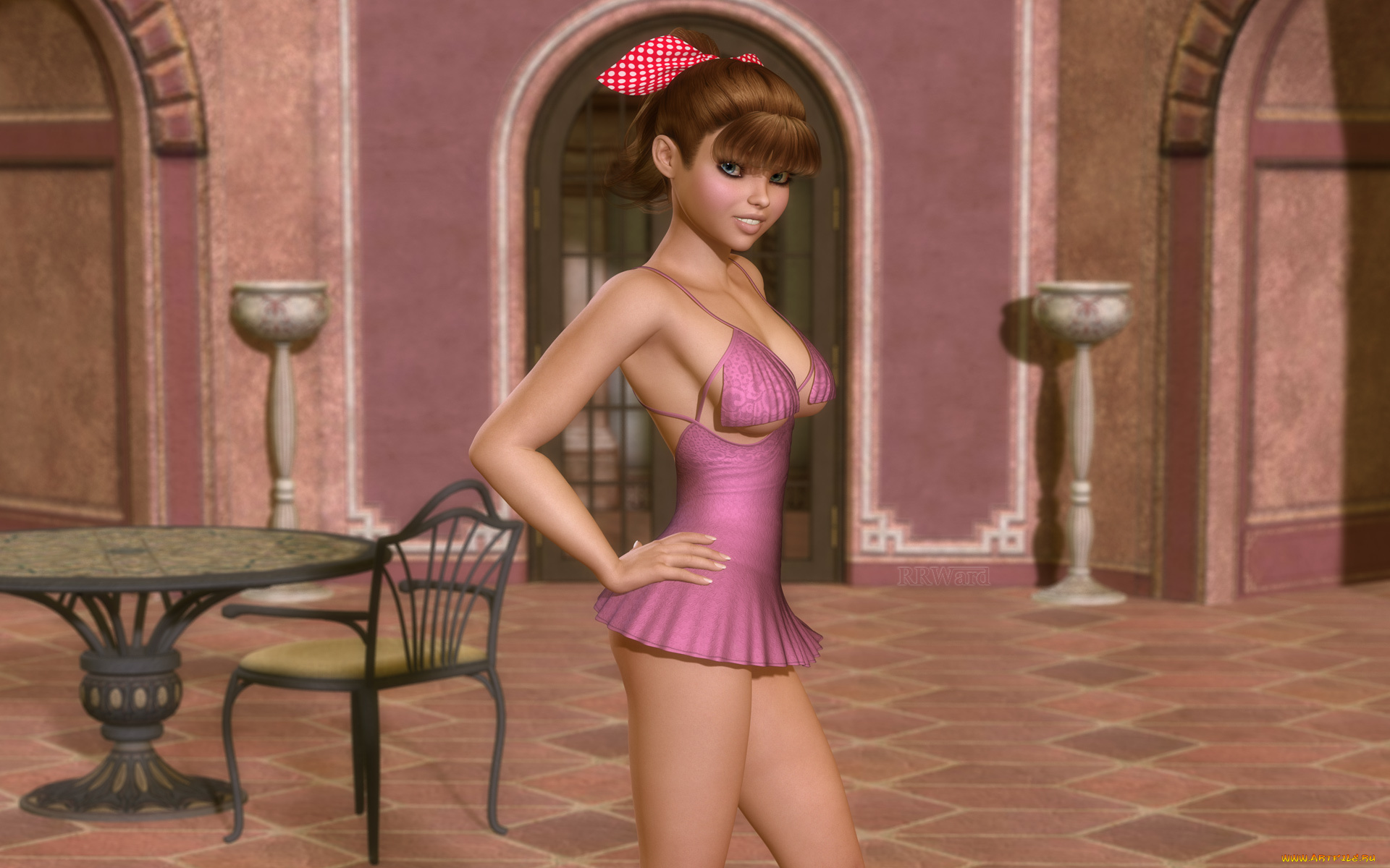 3д, графика, people, , люди, улыбка, взгляд, девушка