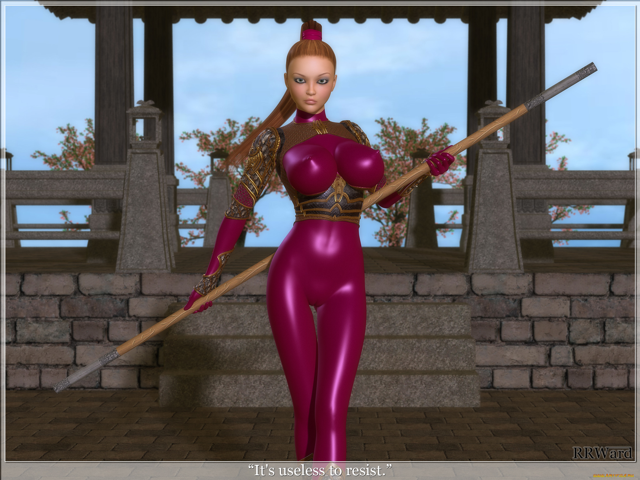 3д, графика, people, , люди, шест, девушка, взгляд