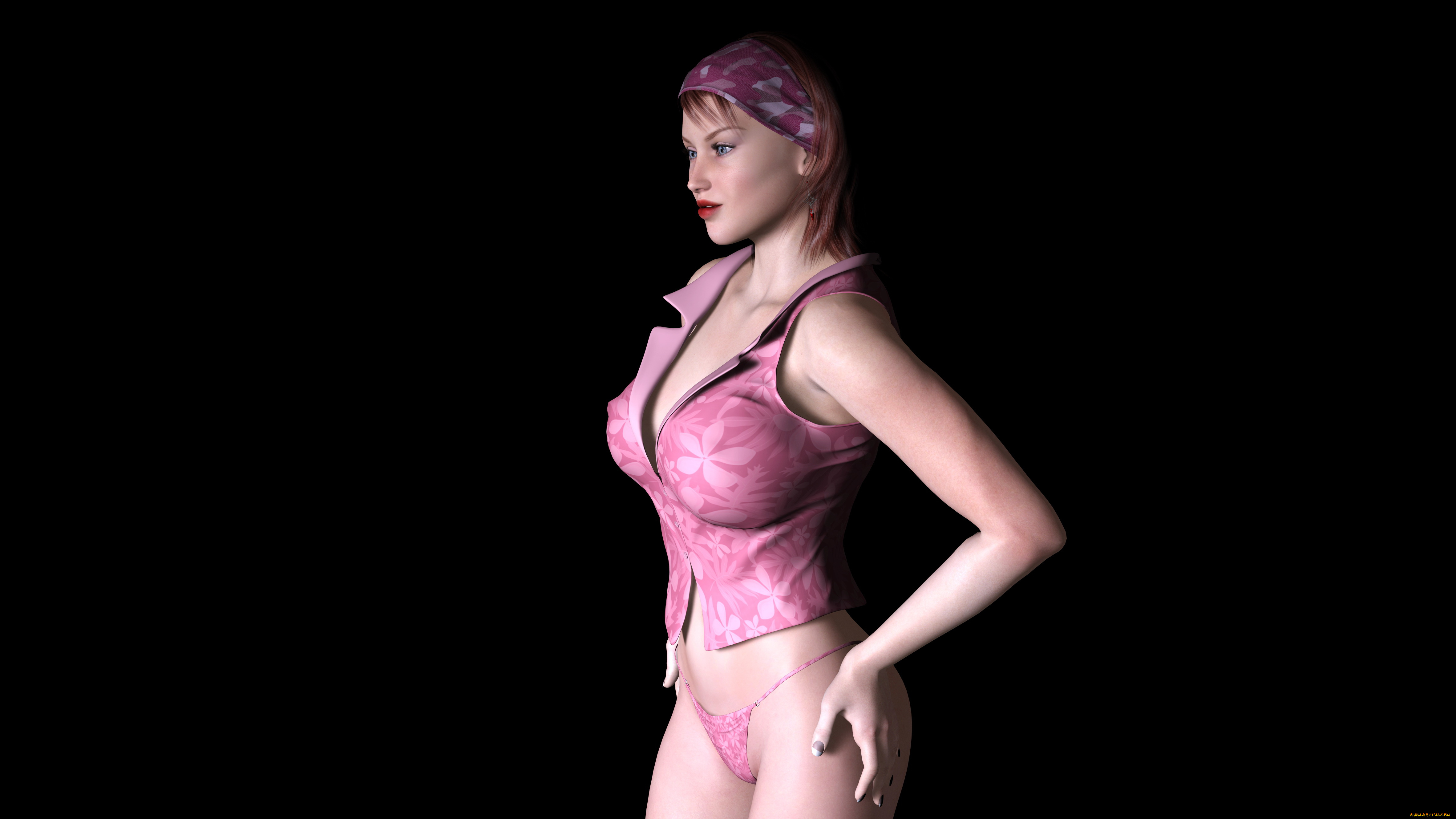 3д, графика, people, , люди, взгляд, фон, девушка, платок