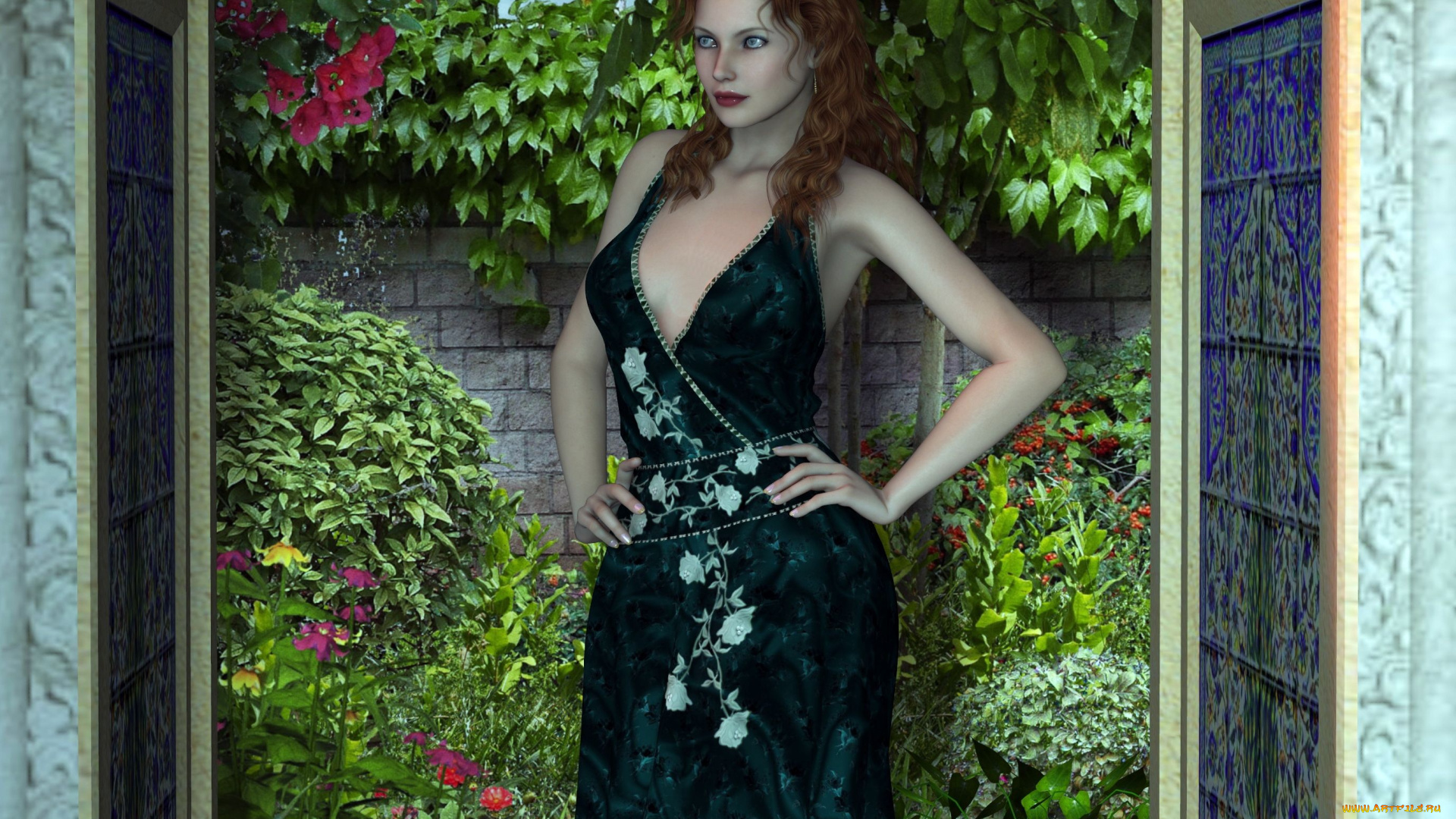 3д, графика, люди, , people, девушка, фон, взгляд