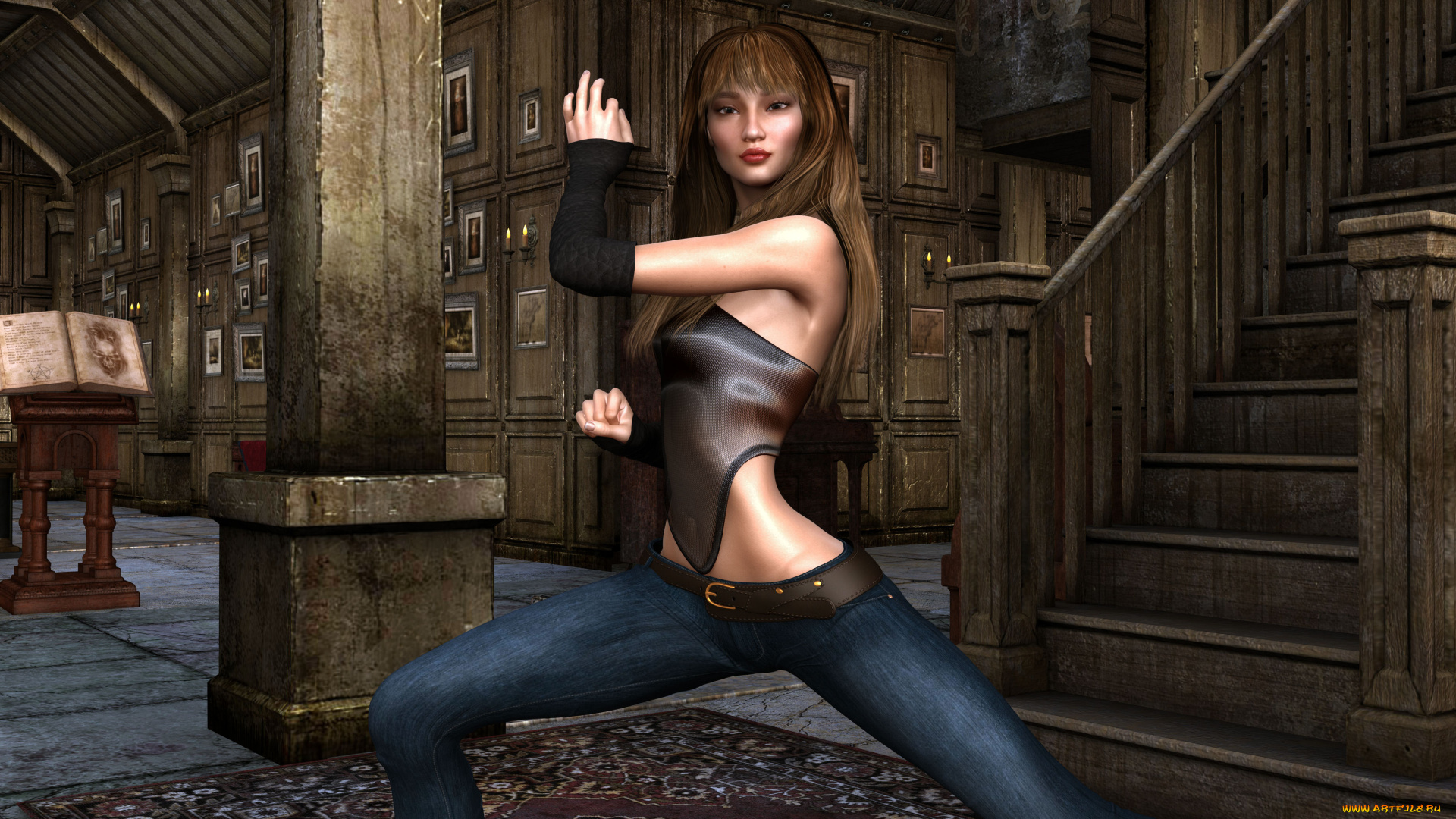 3д, графика, люди, , people, взгляд, девушка, поза, фон