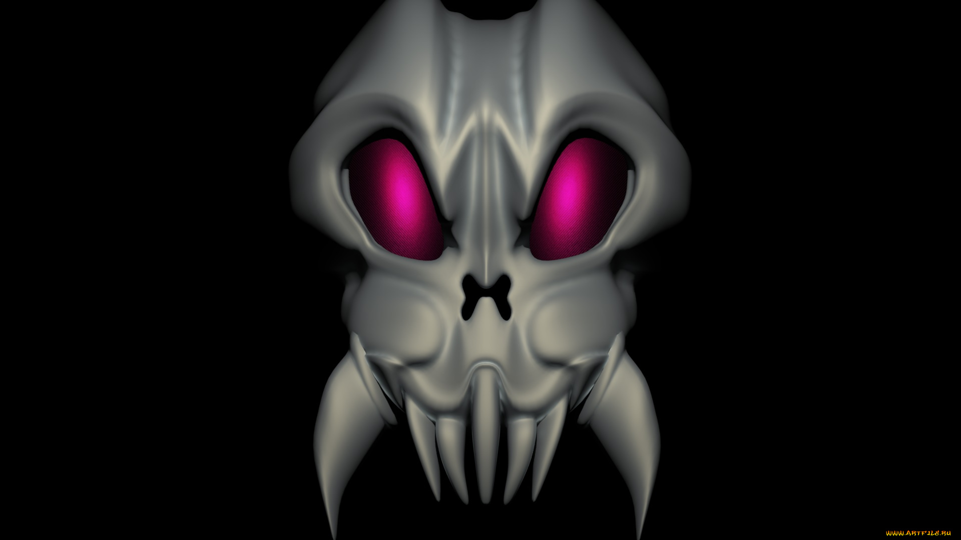 3д, графика, ужас, , horror, глаза, клыки, черен