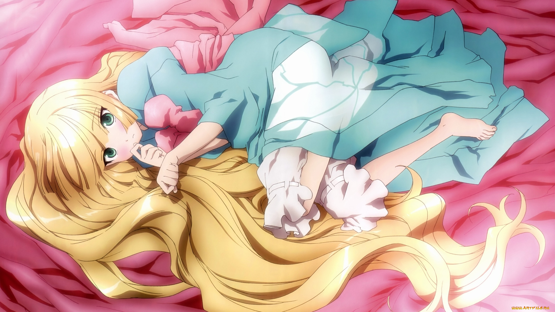 аниме, gosick, бант, платье, девушка, victorica, de, blois, кровать, ткань