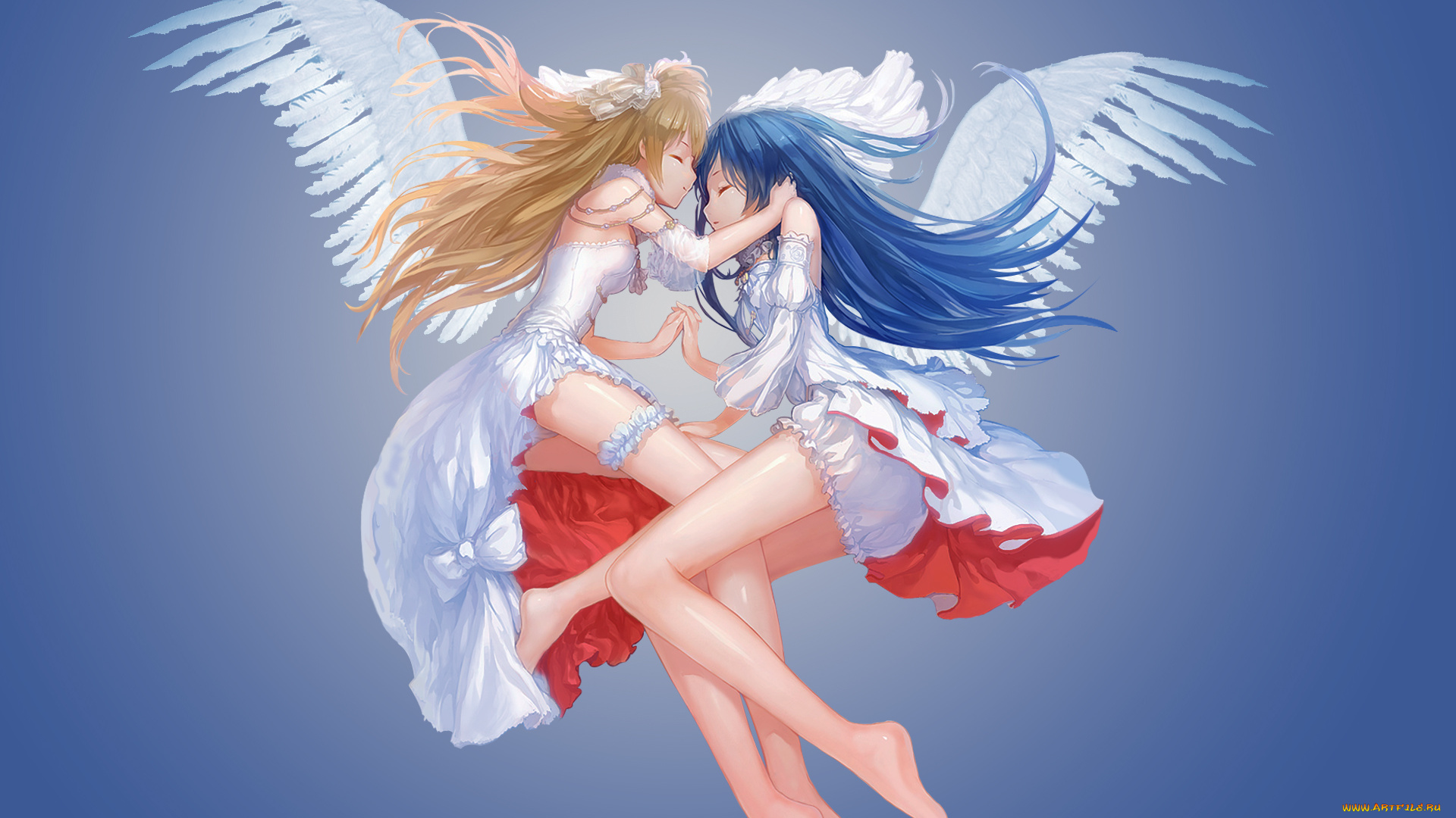 аниме, love, live, , school, idol, project, перья, крылья, ritsuki, фата, свадебное, ангел, девушки, sonoda, umi, minami, kotori, assassinwarrior, украшения, платье