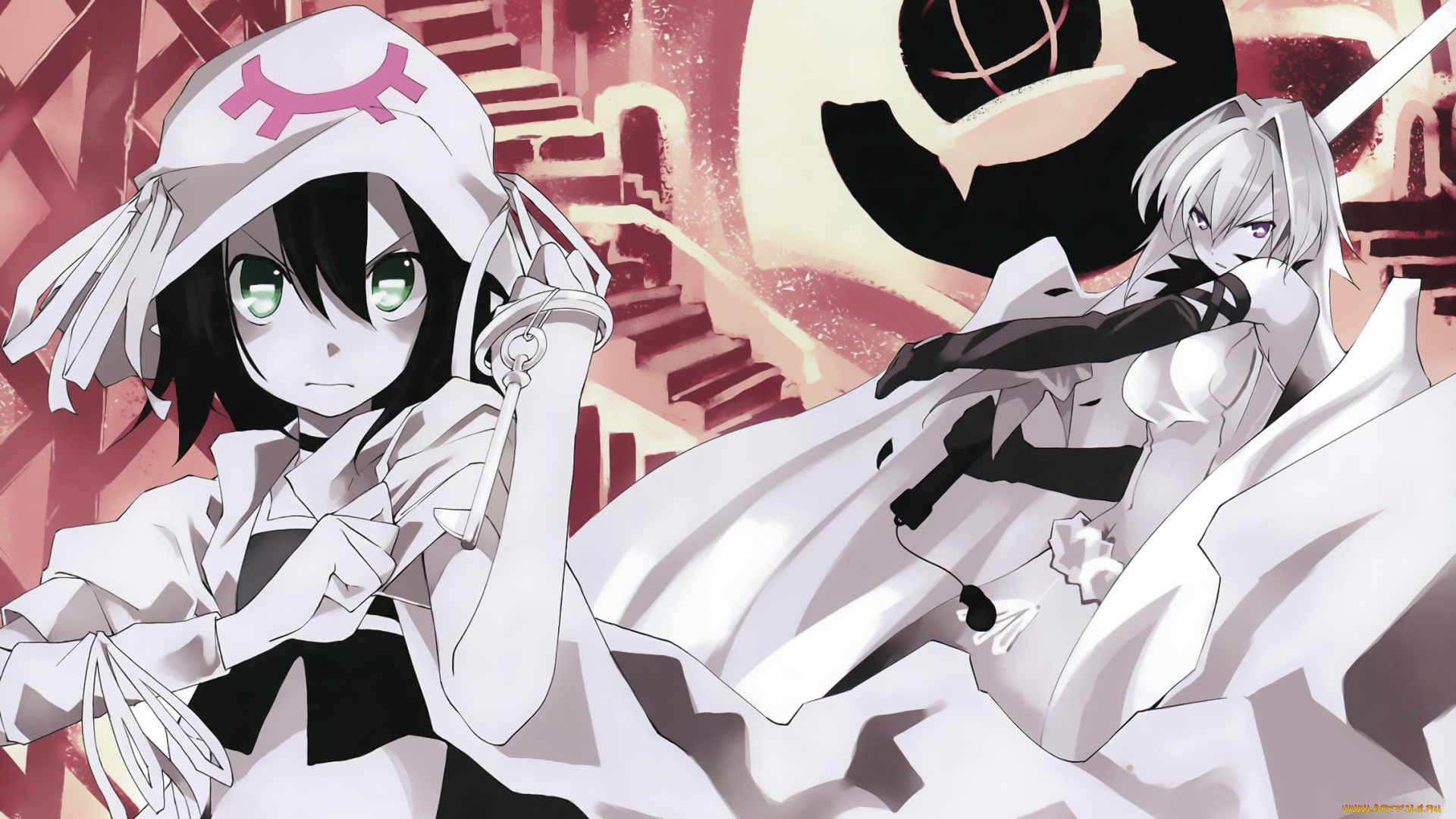 аниме, yumekui, merry, девушка, шляпа, татуировка, меч, оружие, цветок, кулон, engi, threepiece, ushiki, yoshitaka, браслет, ключ, ленты, merry, nightmare