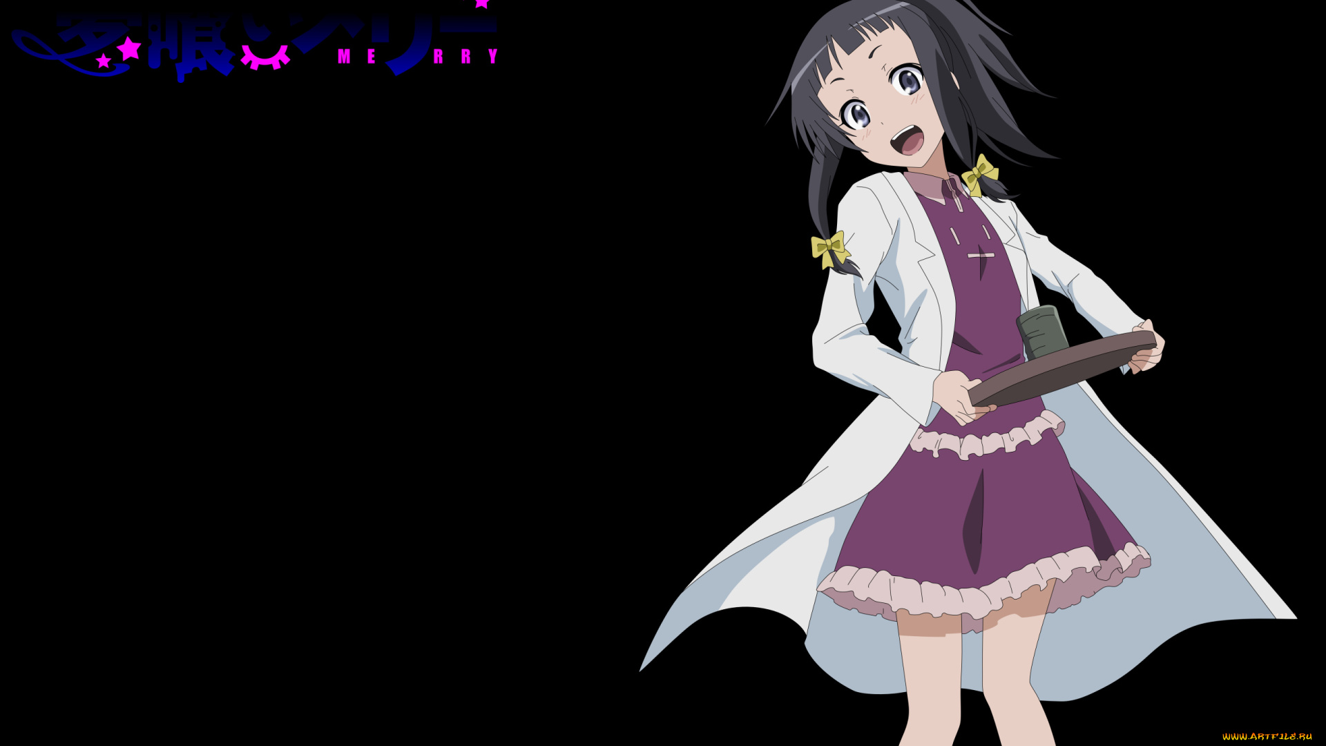 аниме, yumekui, merry, халат, девушка, поднос, чашка, бант, kounagi, yui