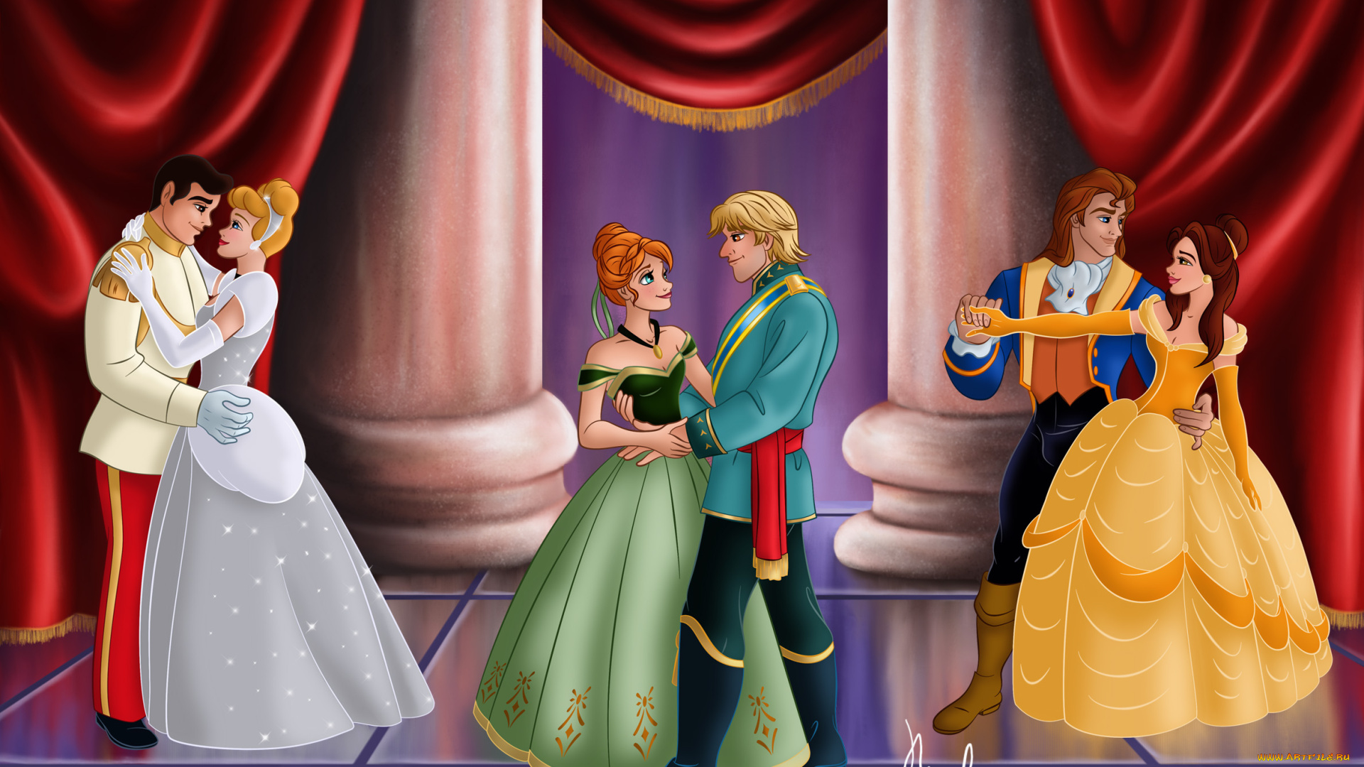 векторная, графика, мультфильмы, , cartoons, танец, бал, люди