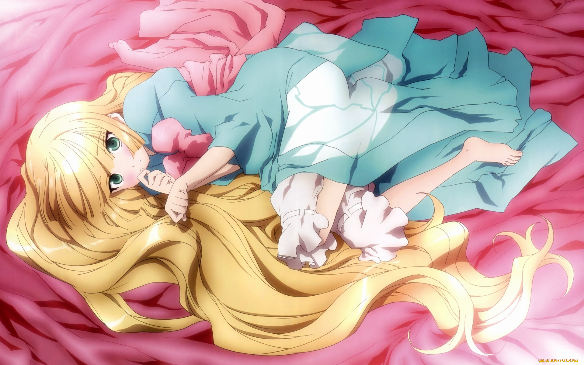 аниме, gosick, бант, платье, девушка, victorica, de, blois, кровать, ткань