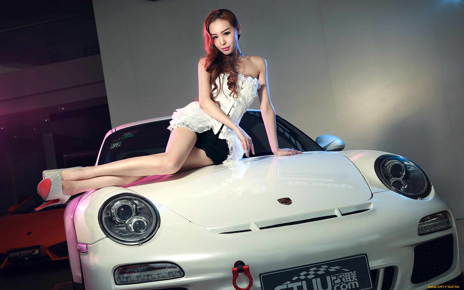 автомобили, -авто, с, девушками, взгляд, девушка, фон, автомобиль