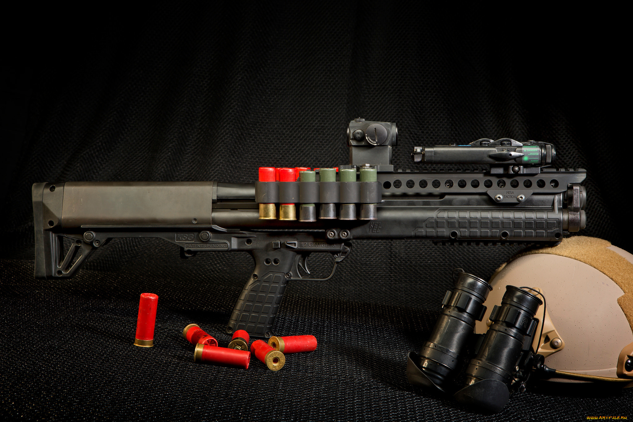 оружие, дробовики, ружьё, каска, бинокль, дробовик, kel-tec