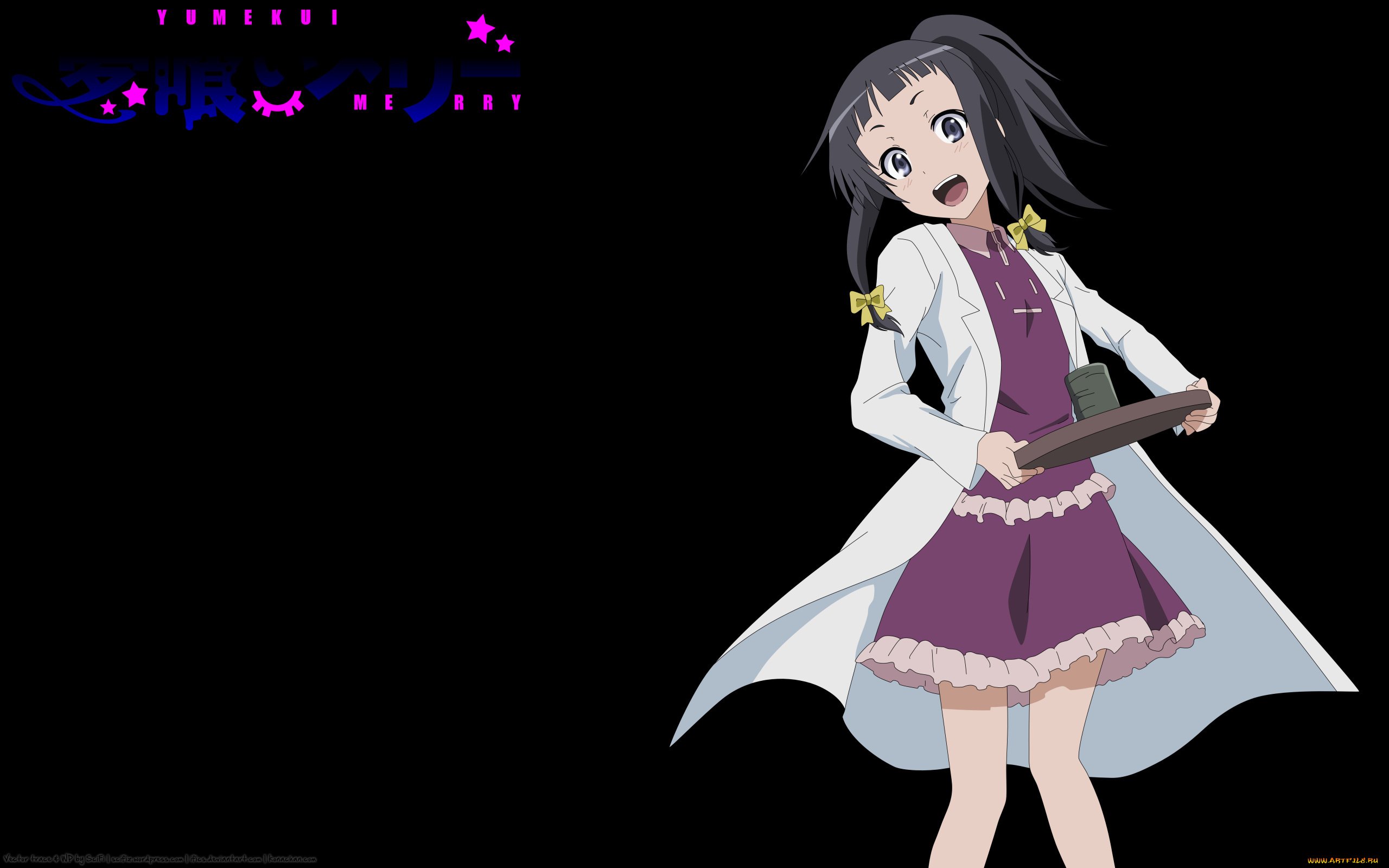 аниме, yumekui, merry, халат, девушка, поднос, чашка, бант, kounagi, yui