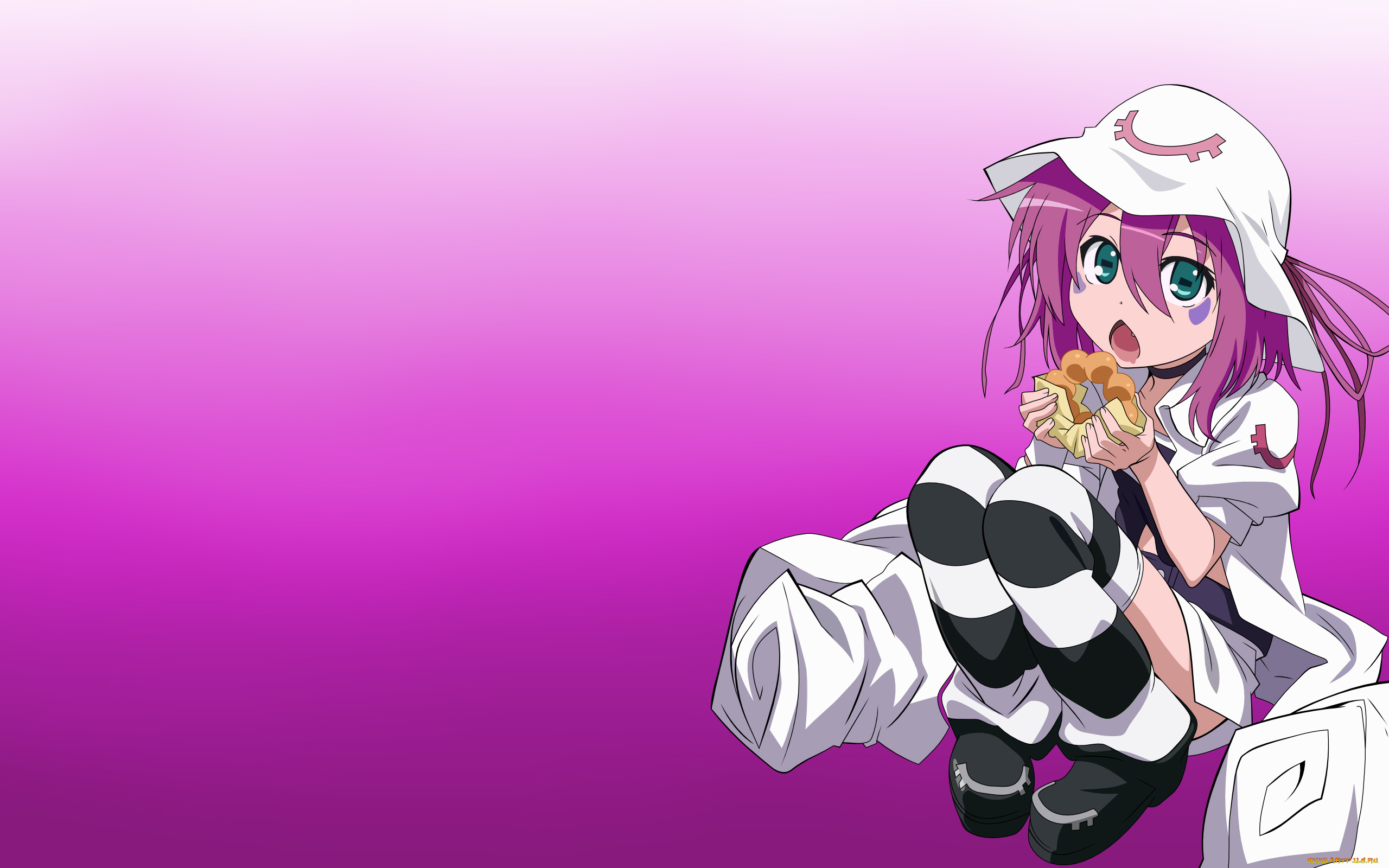 аниме, yumekui, merry, ленты, татуировка, шляпа, девушка, merry, nightmare, еда, пончик, torasen