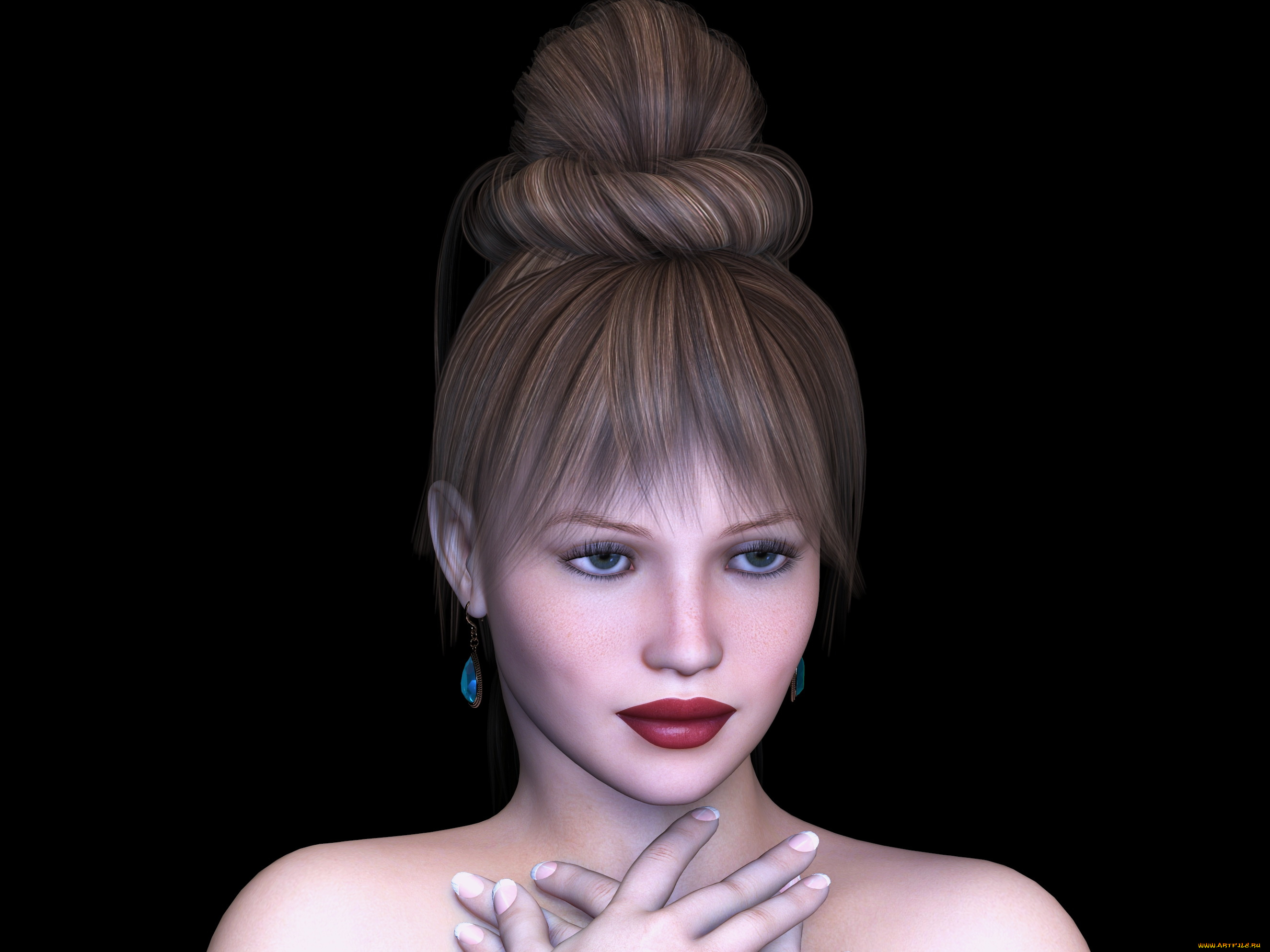3д, графика, портрет, , portraits, фон, взгляд, девушка