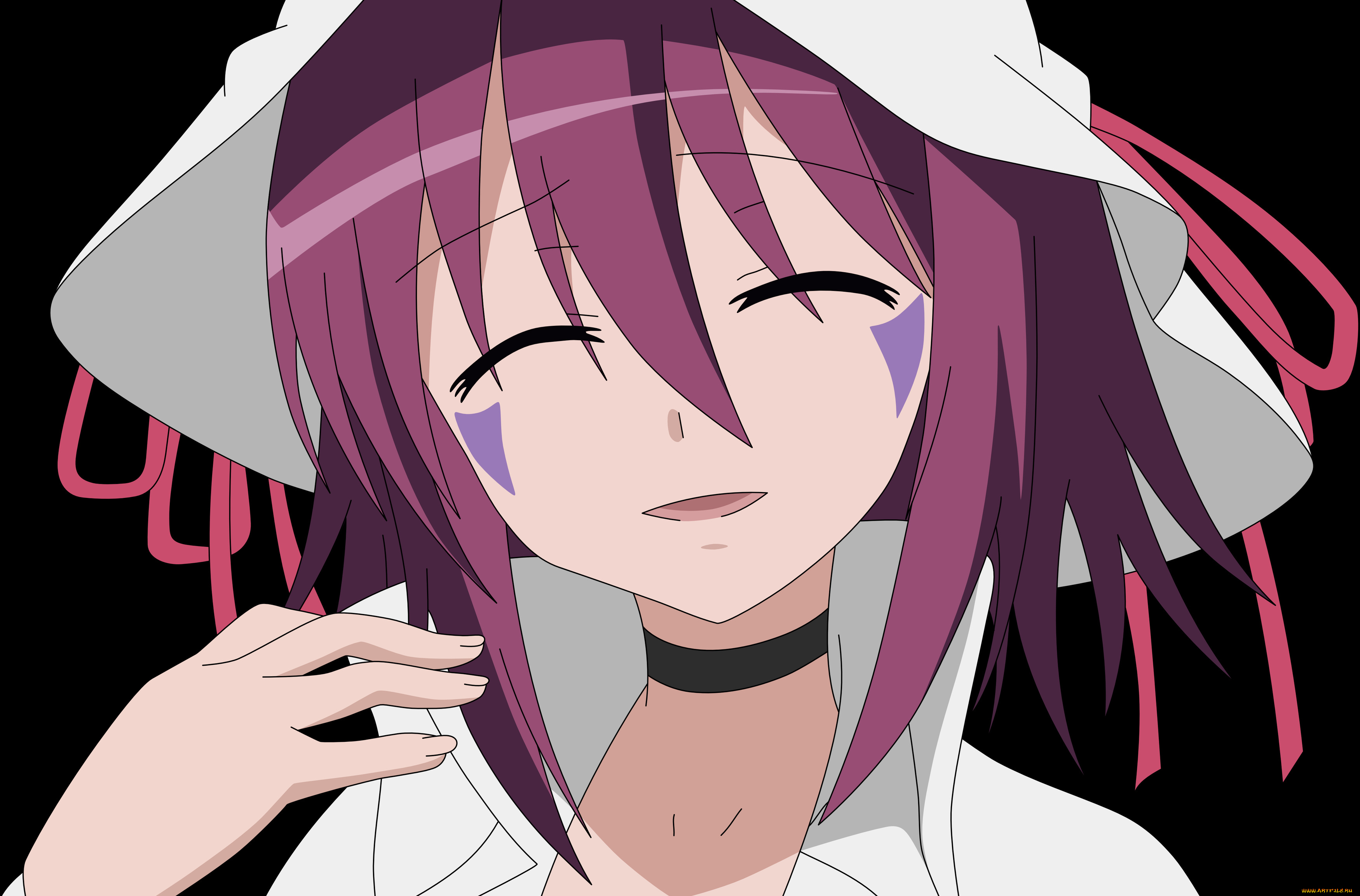 аниме, yumekui, merry, ленты, merry, nightmare, татуировка, шляпа, девушка