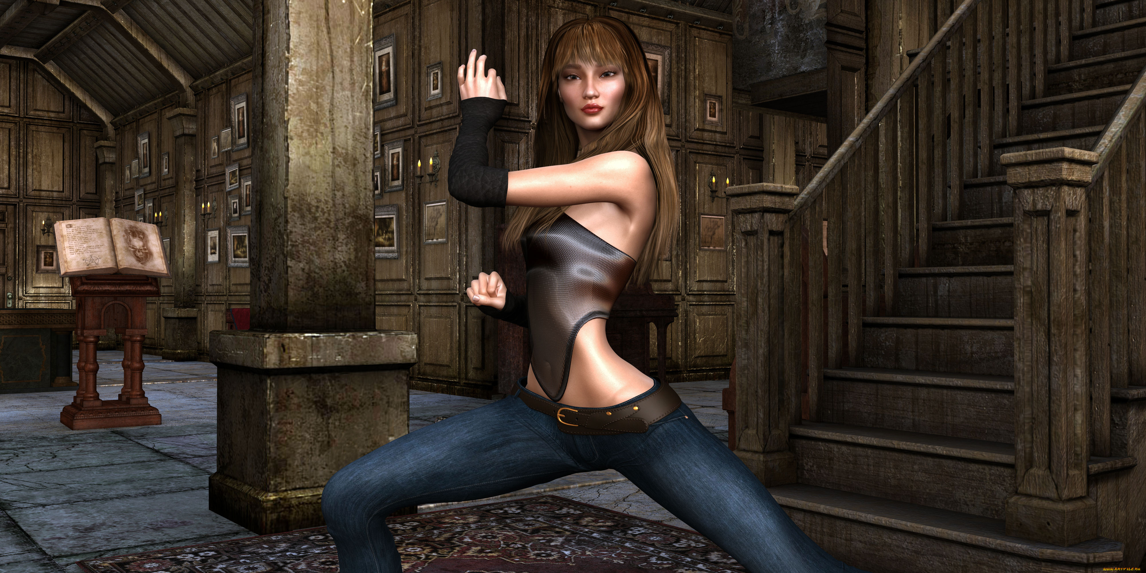 3д, графика, люди, , people, взгляд, девушка, поза, фон