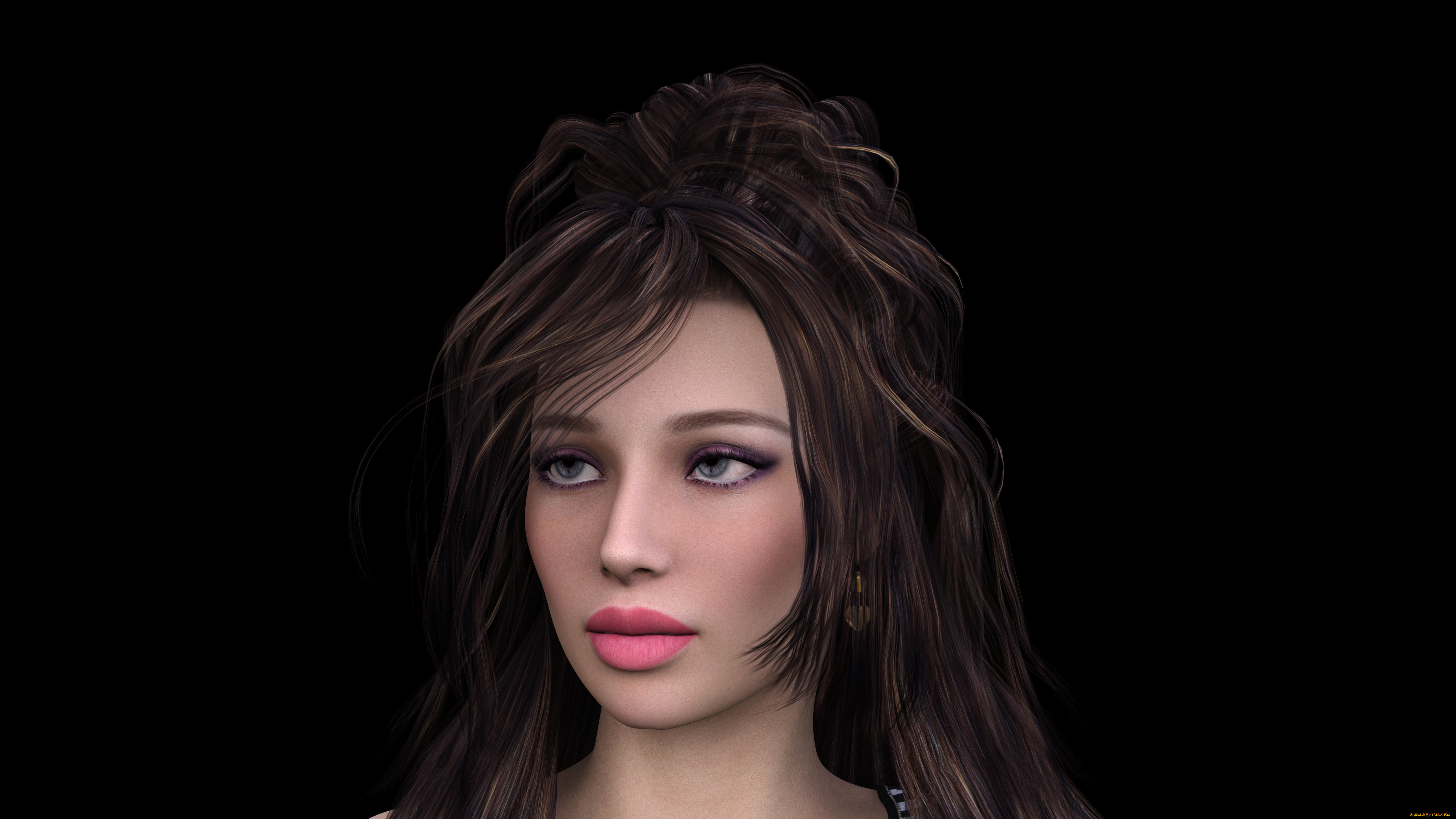 3д, графика, портрет, , portraits, фон, взгляд, девушка