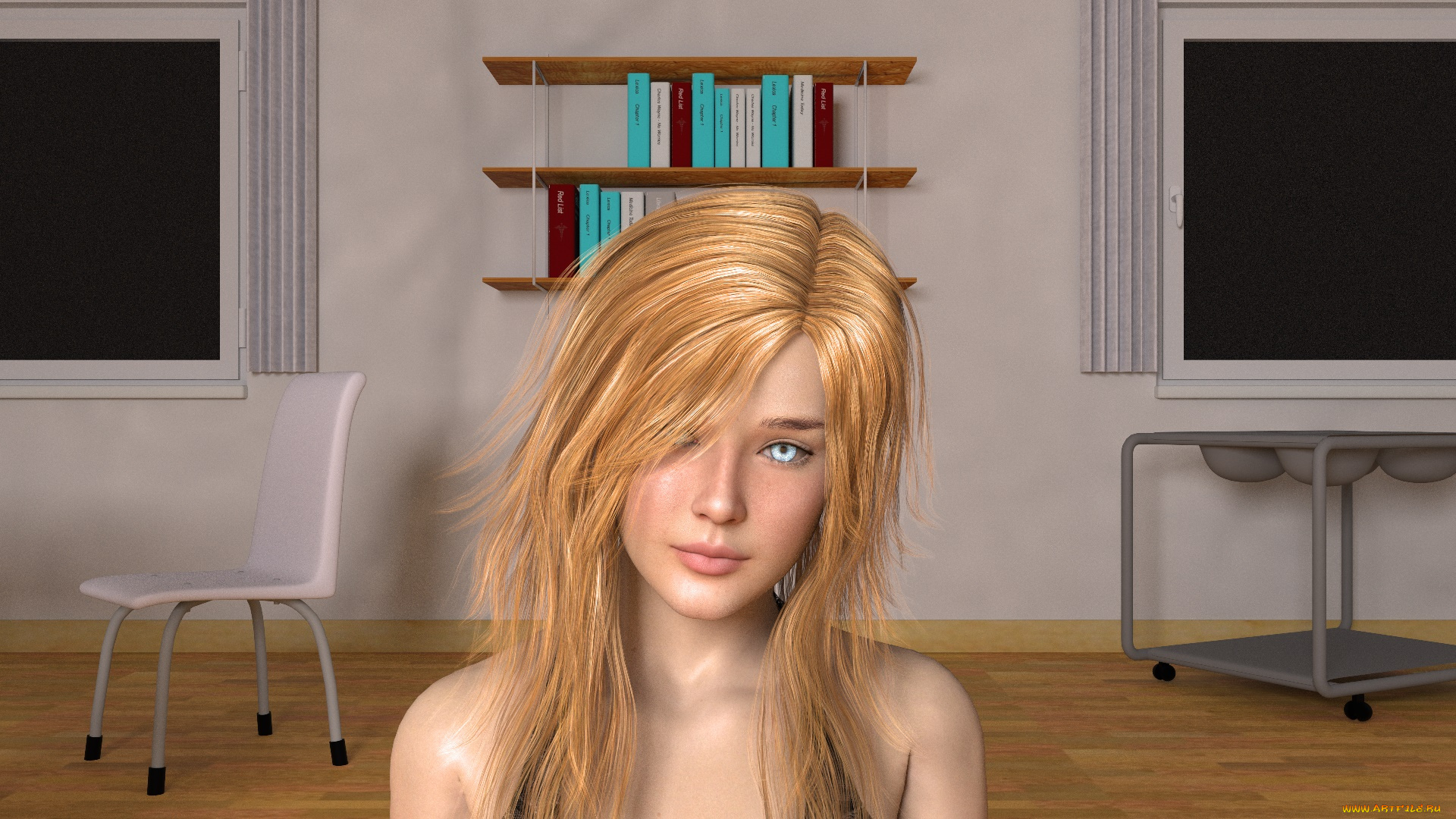 3д, графика, портрет, , portraits, взгляд, девушка, фон