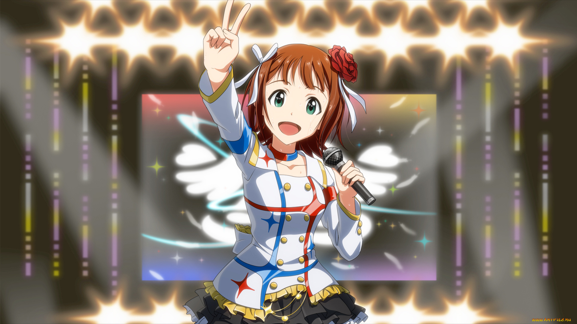 аниме, idolm@ster, фон, взгляд, девушка