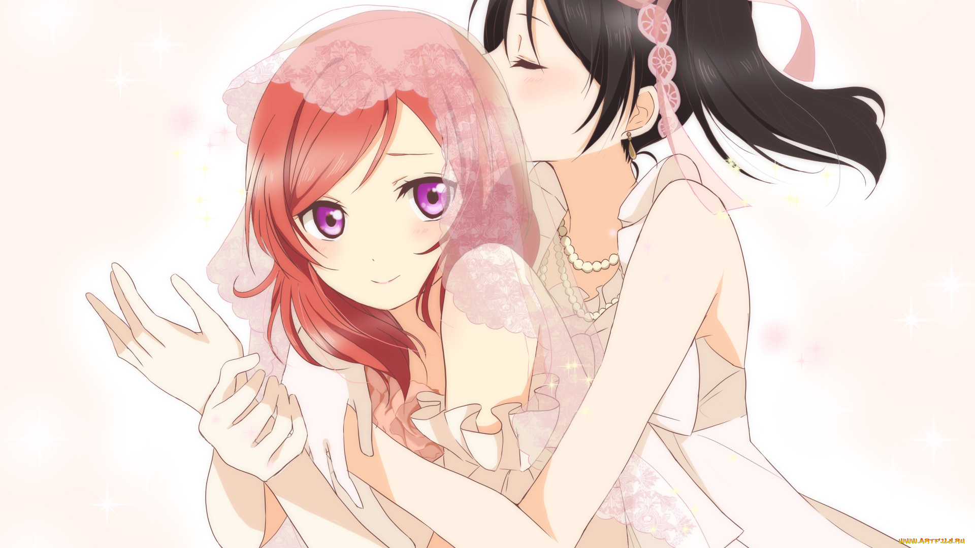 аниме, love, live, , school, idol, project, фон, взгляд, девушки