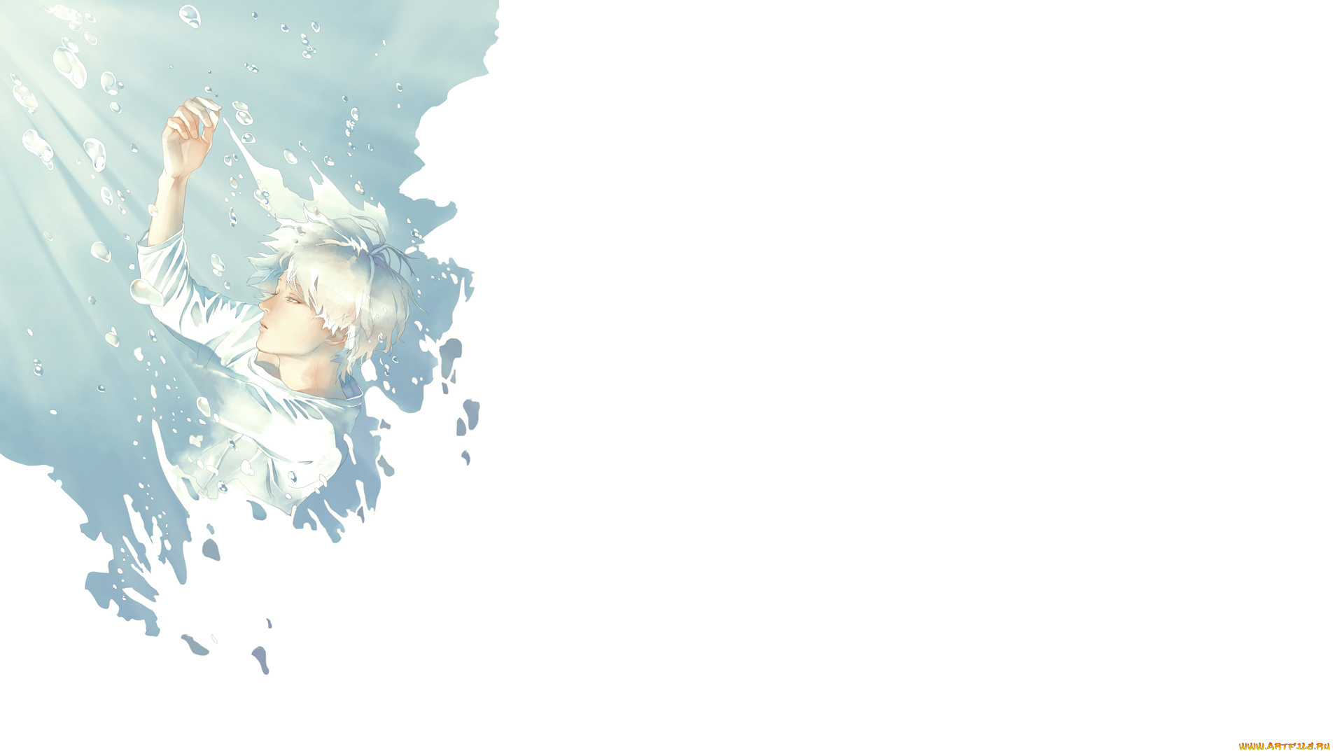 аниме, unknown, , другое, арт, re, парень, вода, пузыри