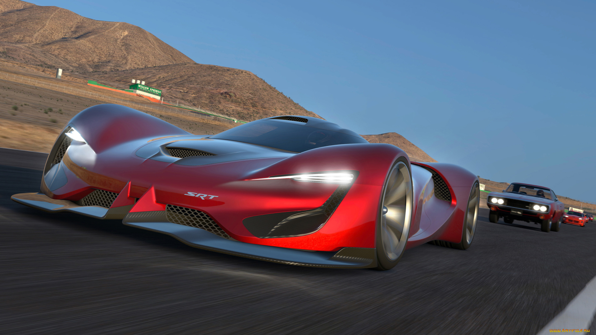 srt, tomahawk, concept, автомобили, 3д, srt, tomahawk, vision, gran, turismo, красный, concept