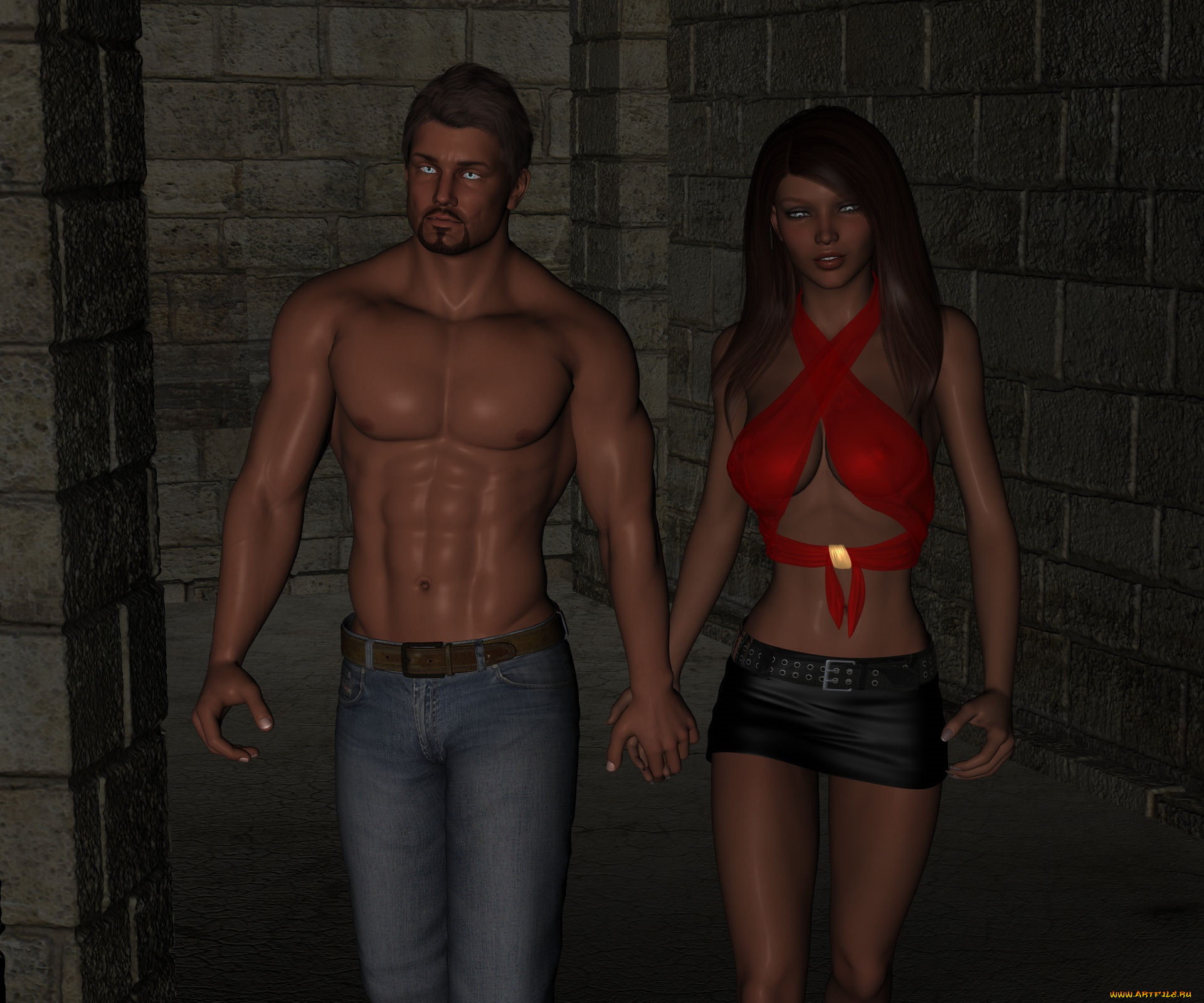 3д, графика, люди, , people, девушка, взгляд, фон, парень