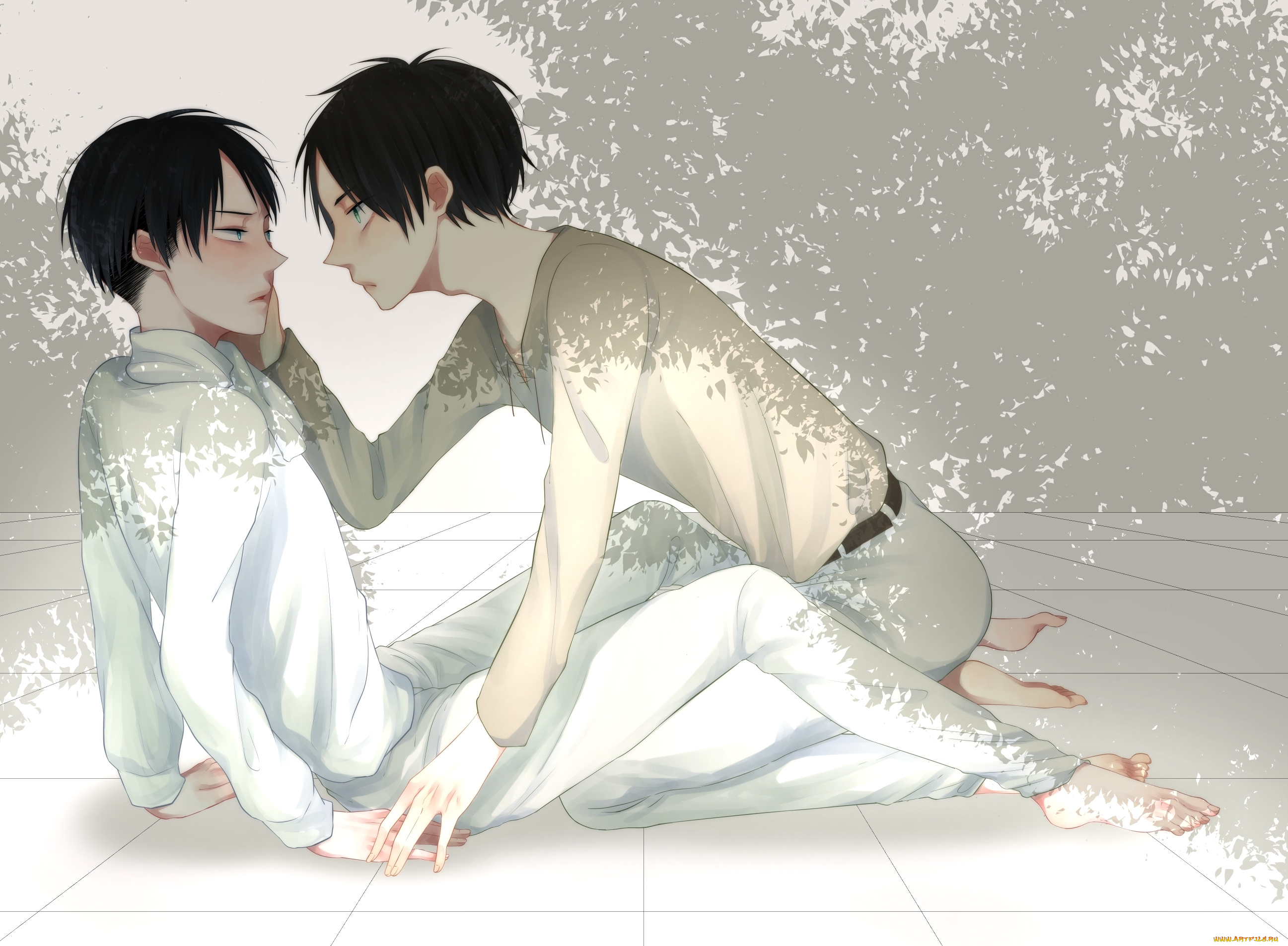 аниме, shingeki, no, kyojin, levi, мужчины, eren, jaeger, shingeki, no, kyojin