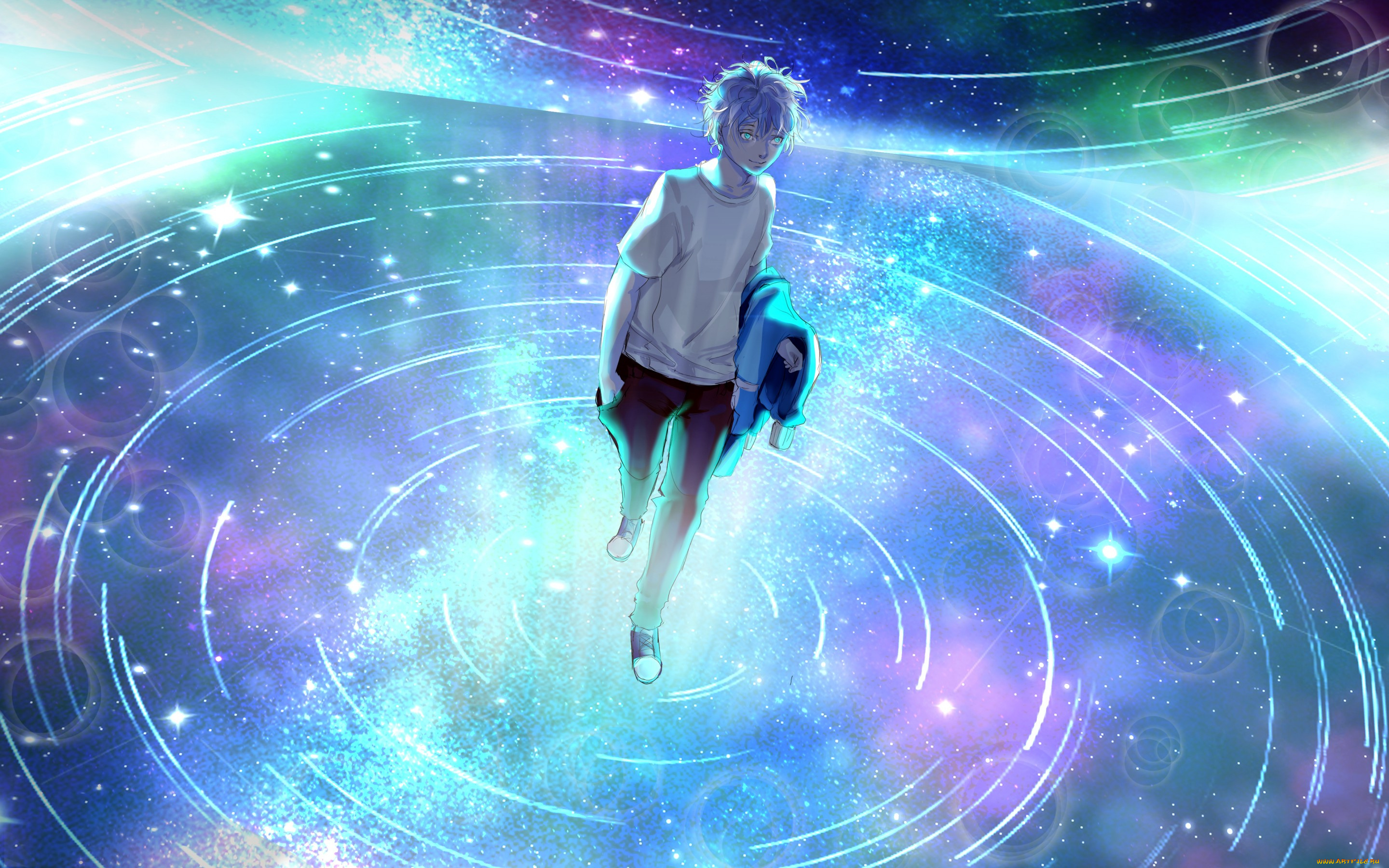 аниме, магия, , колдовство, , halloween, фантастика, космос, парень, вода